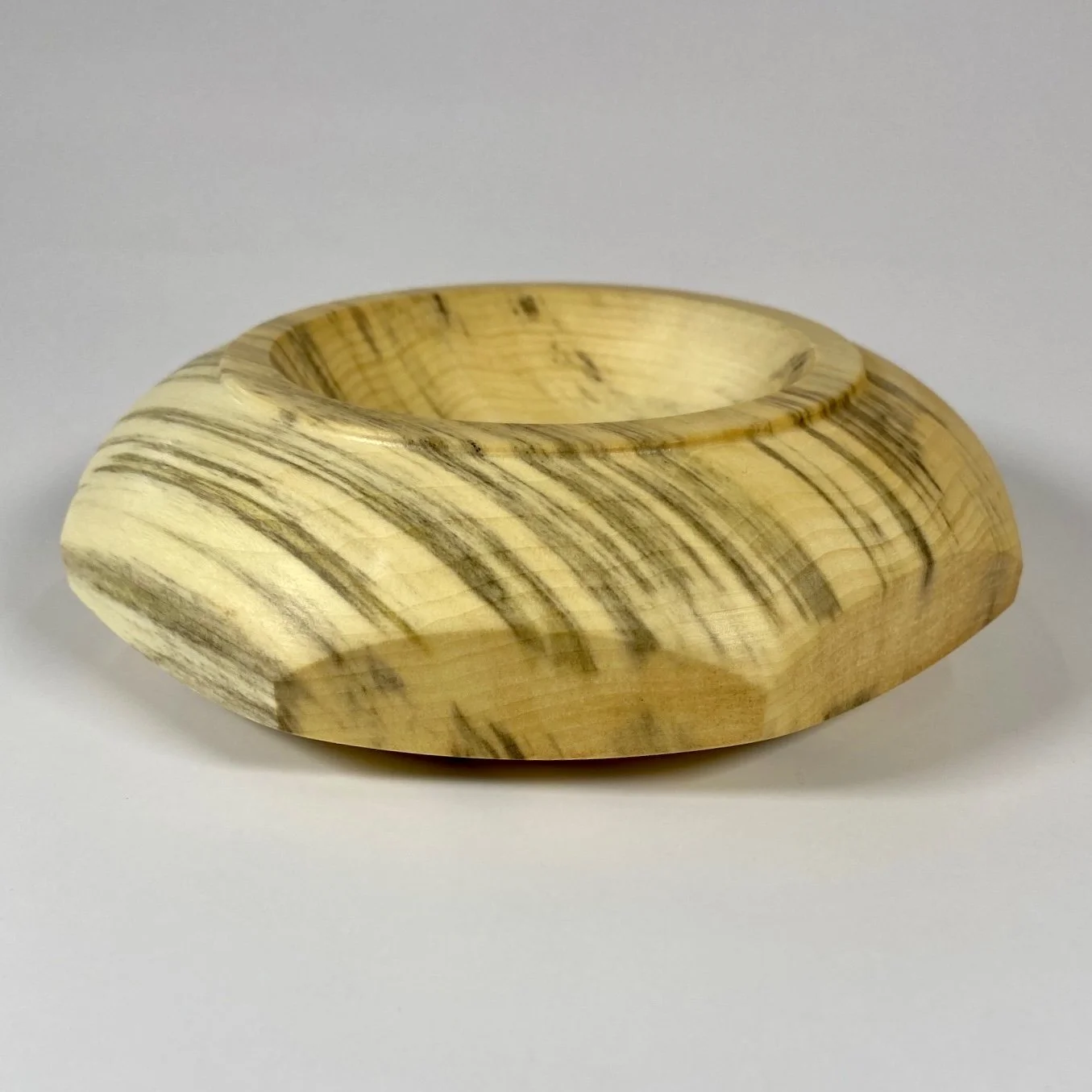 NEW - 6 1/2" x 1 13/16" Mineral Stained Poplar Wood Bowl