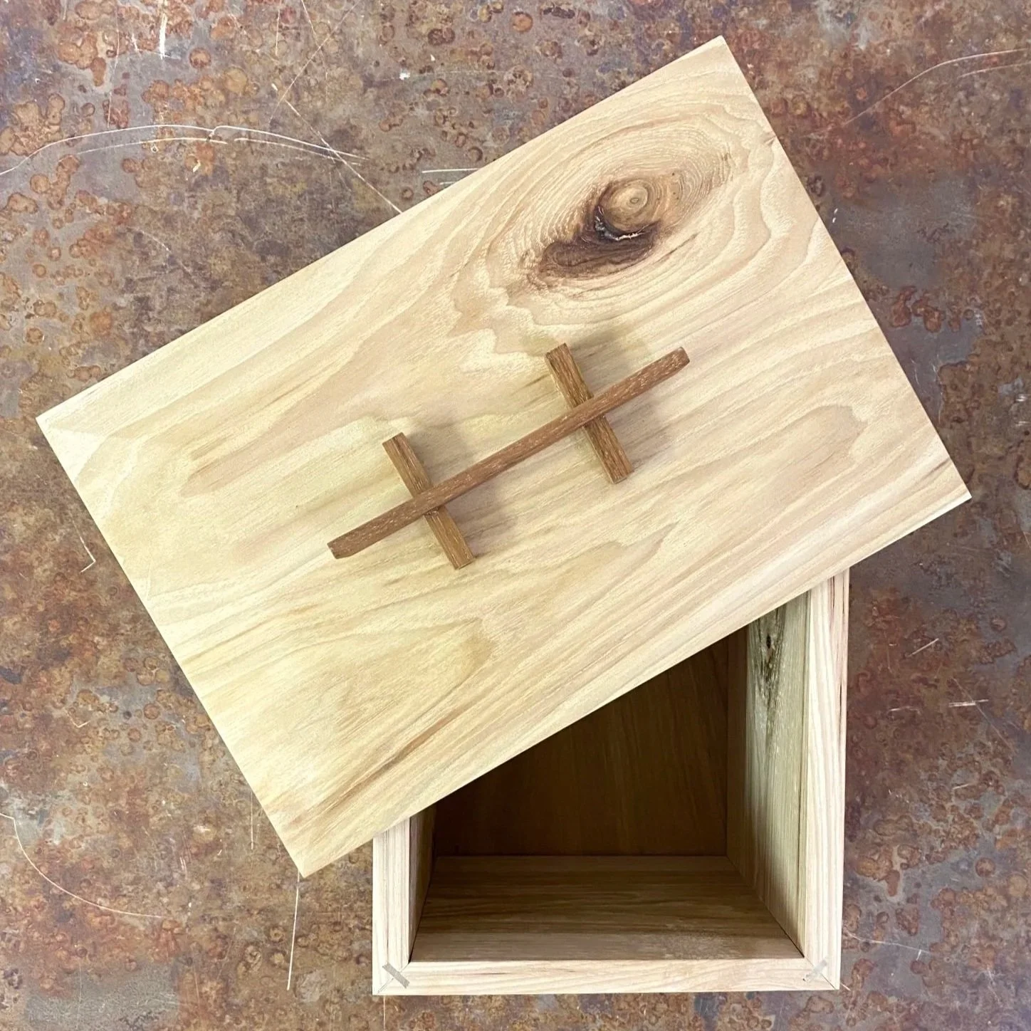 Bowed Handle Hickory Jewelry Box