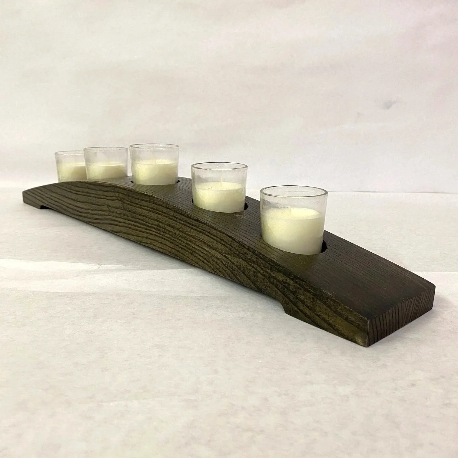 Arched Oak Candle Holder (Dark Brown)
