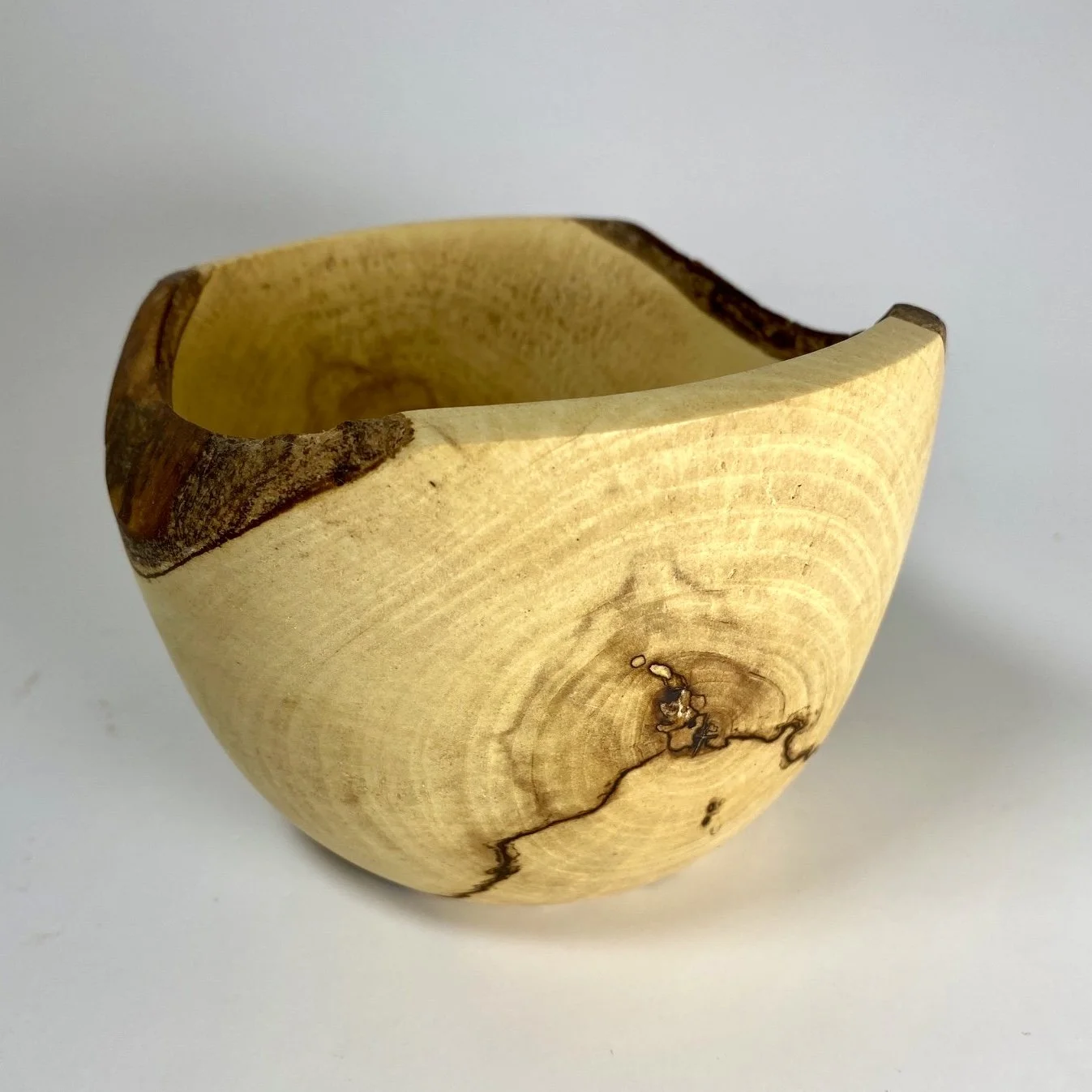 NEW - 5 1/8" x 3 7/16" Spalted Aspen Wood Bowl