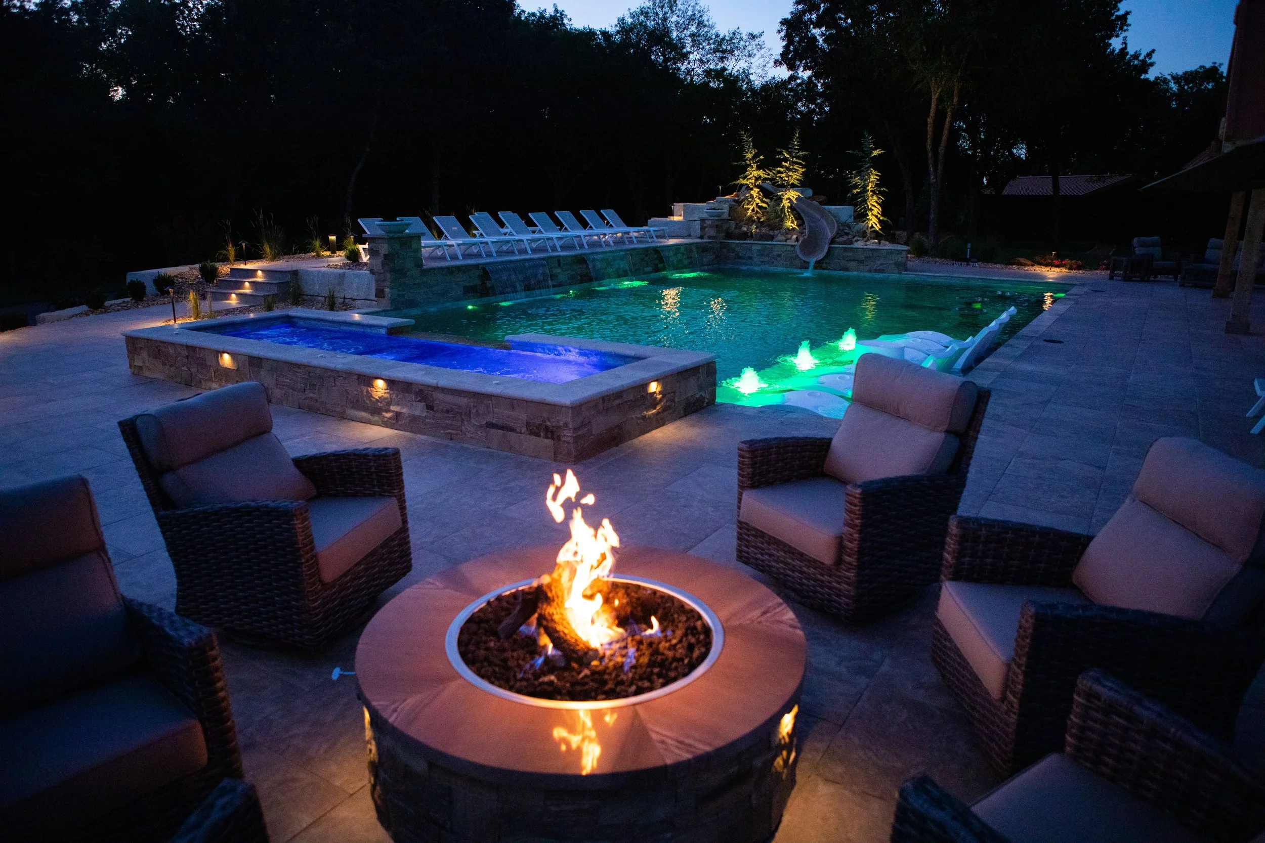swimming pool fire place ranch activities