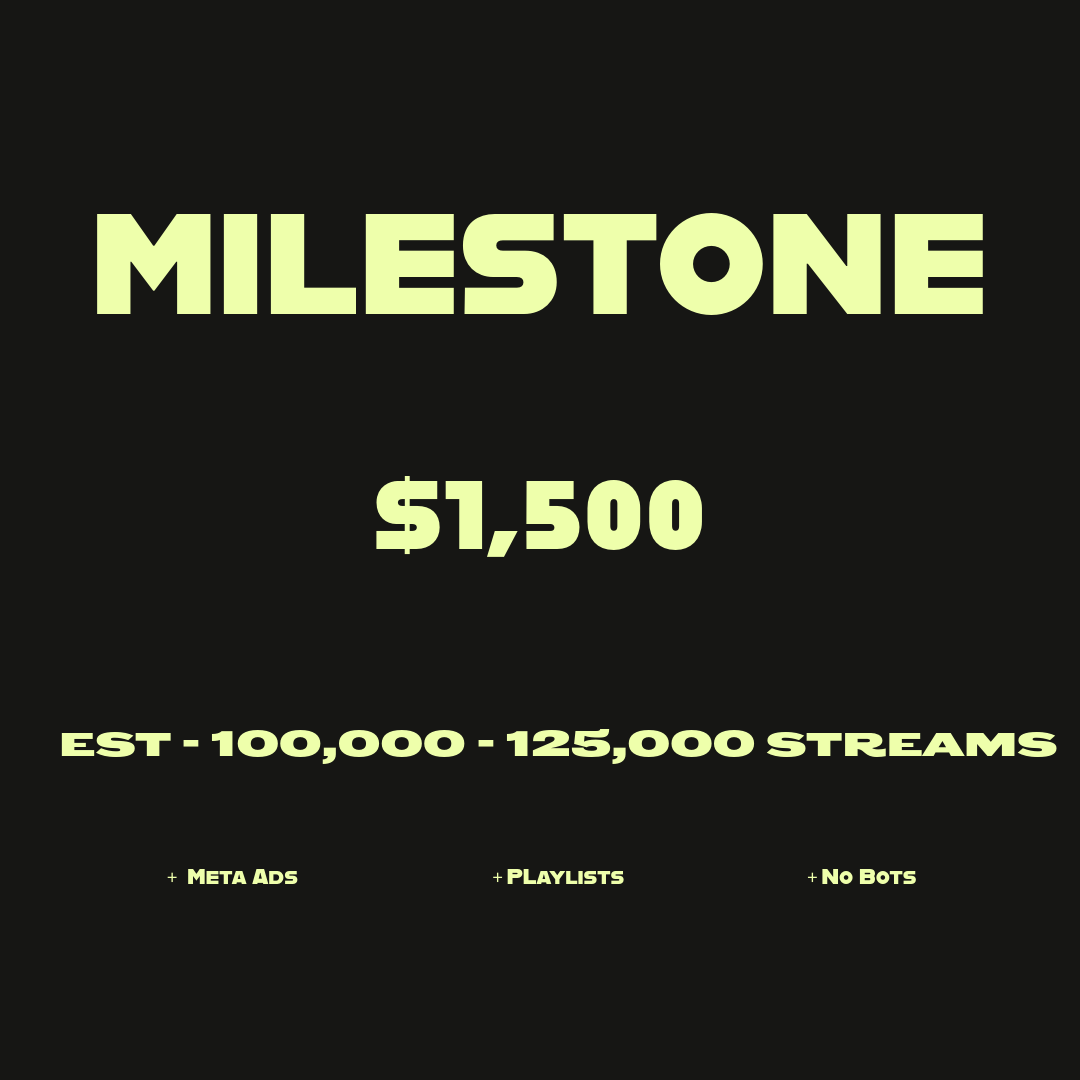 Milestone - (est 100,000 - 125,000 streams)