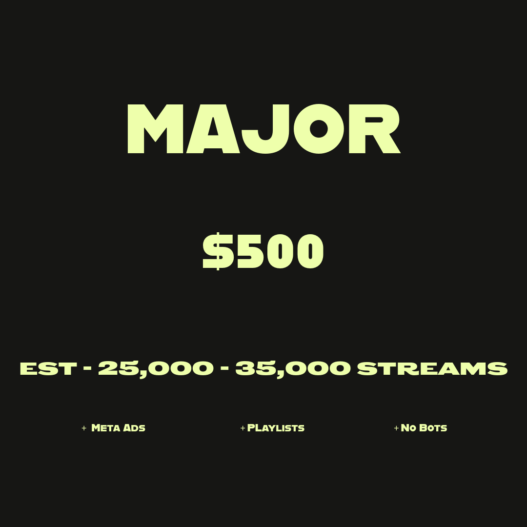 Major - (est 25,000 - 35,000 streams)