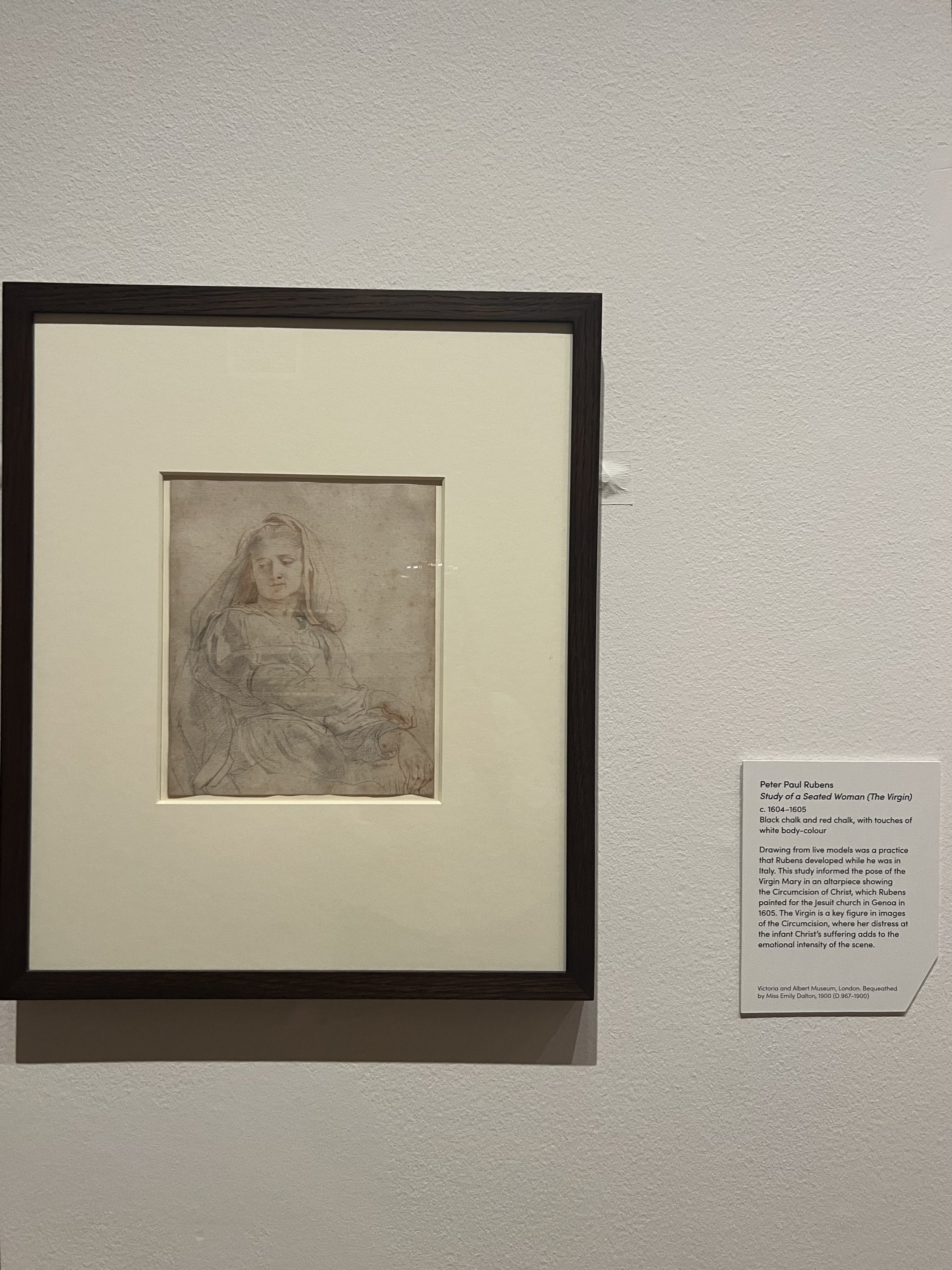 Study of a Seated Woman (The Virgin) - Peter Paul Rubens
c. 1604 - 1605
Black chalk and red chalk, with touches of white body-colour
