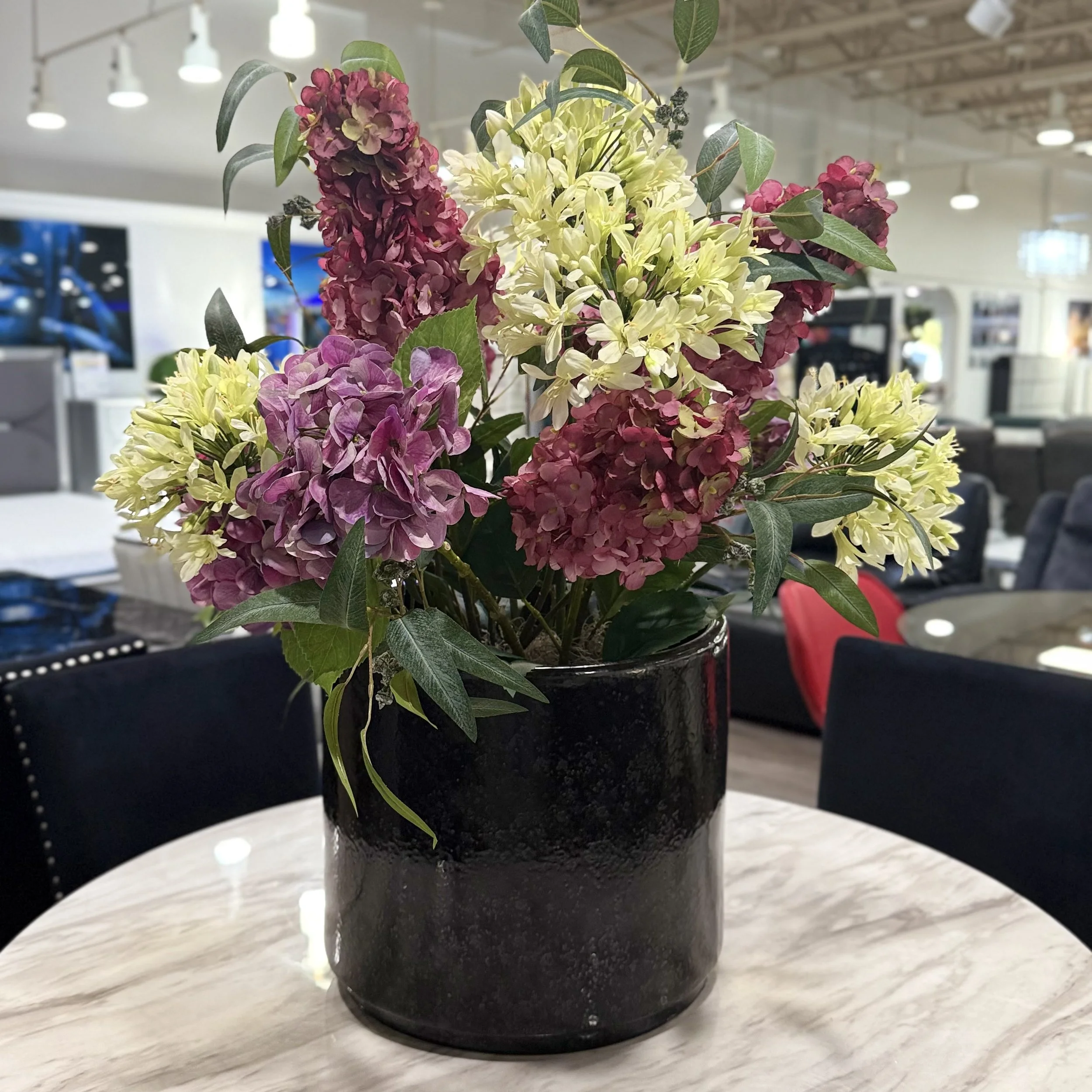 Beautiful Artificial Hydrangea Arrangement w/Cantabria Pot