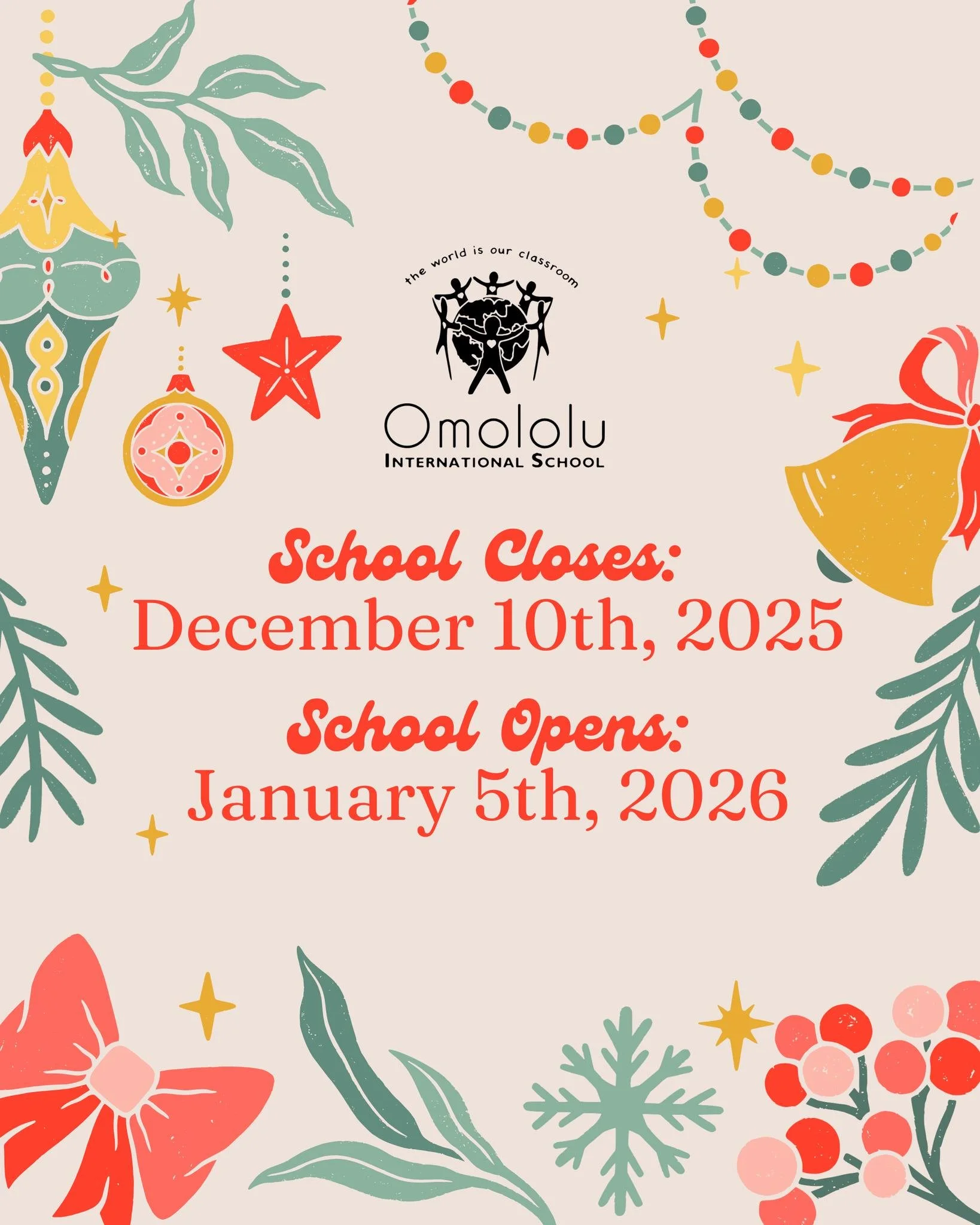 As we come to the end of the Term 1, we wanted to remind you of some upcoming dates.