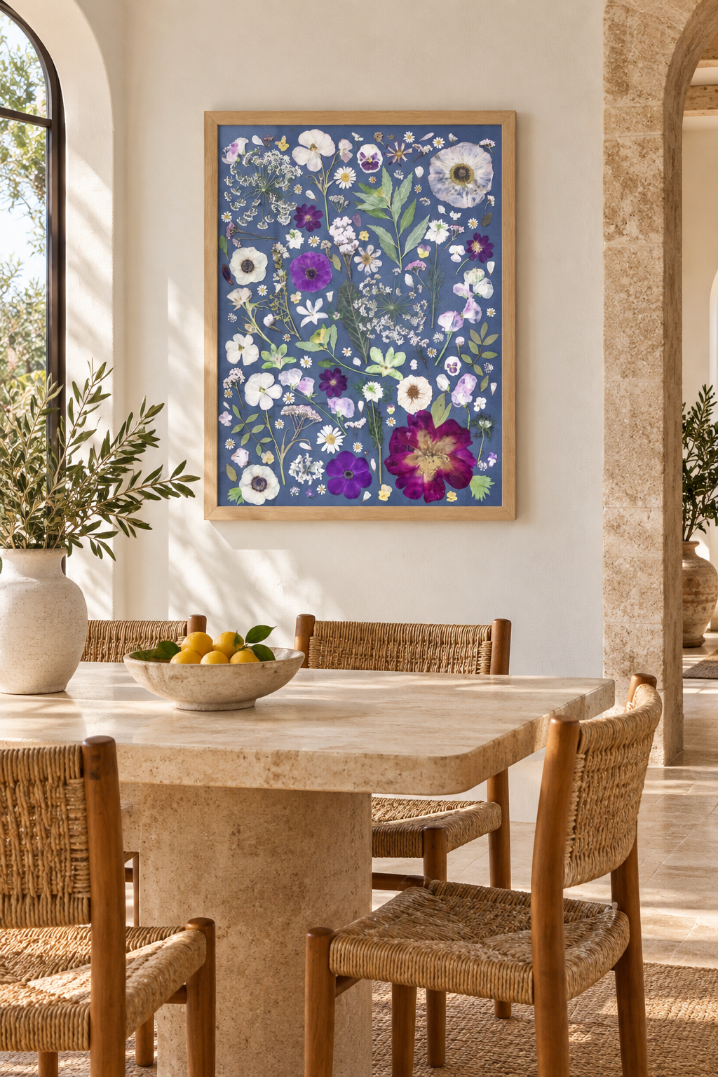 Floral Art in a Mediterranean Dining Room.png