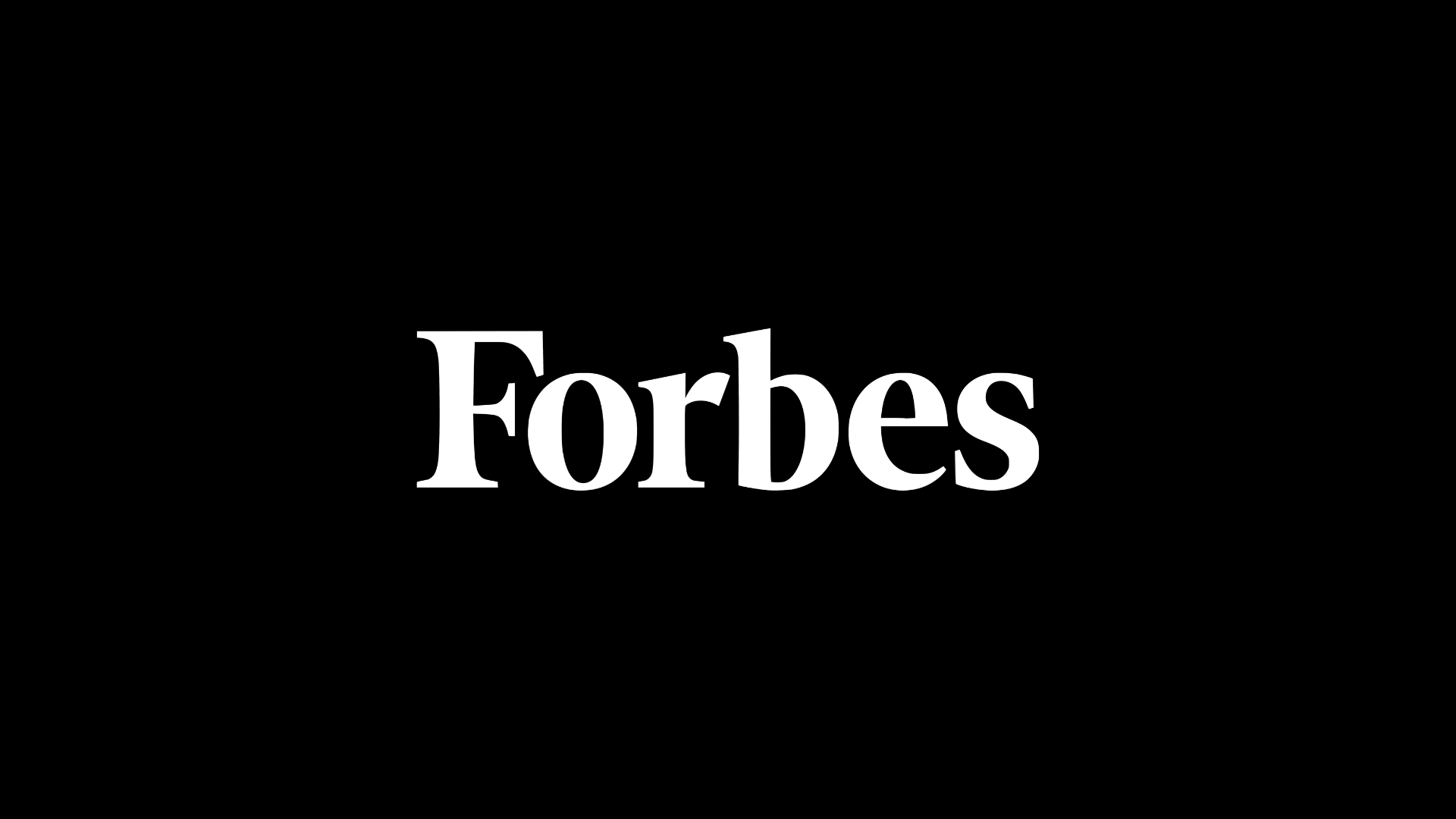 Black background with the white Forbes logo in the center.