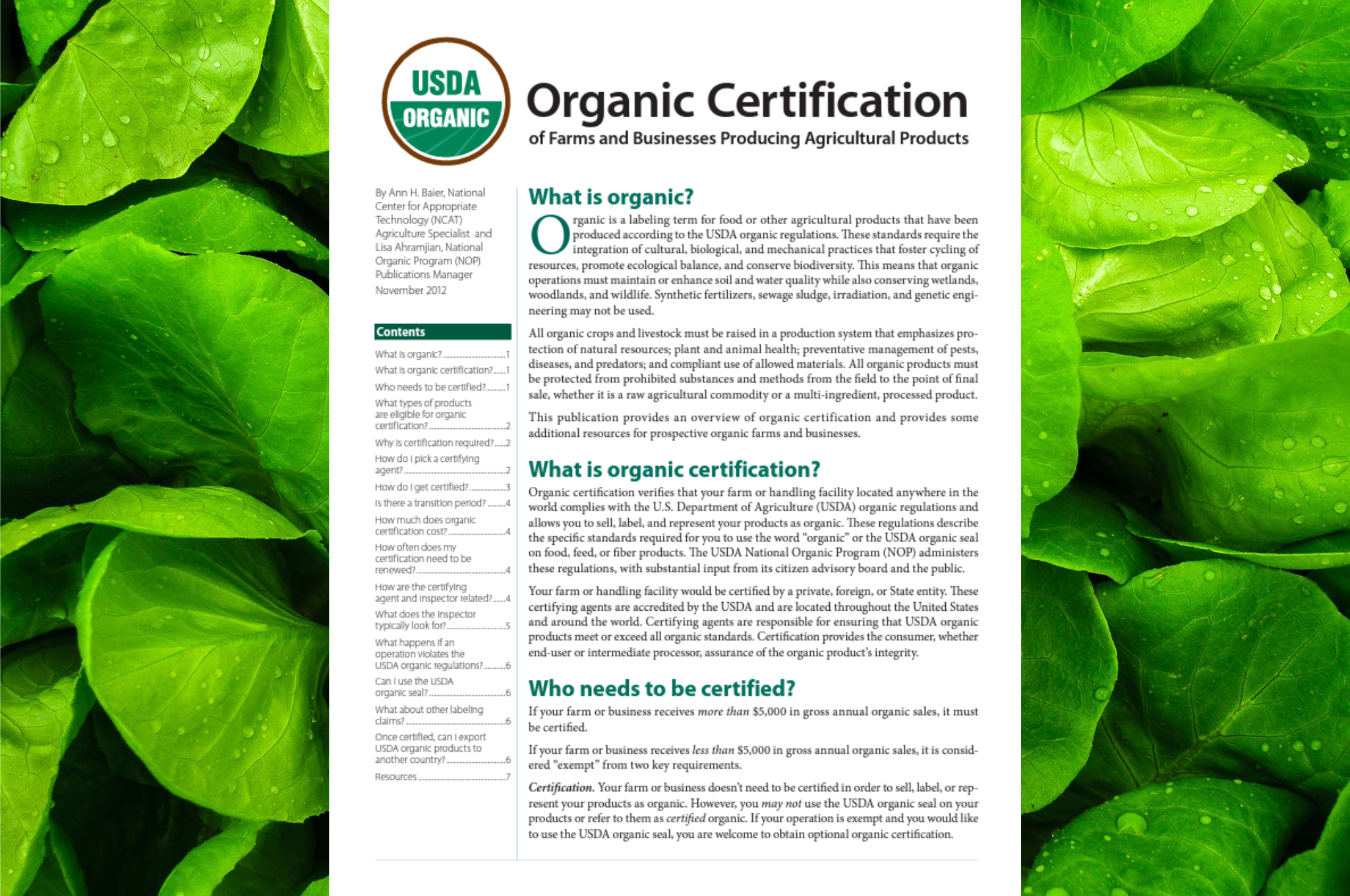 Usda Organic Regulations