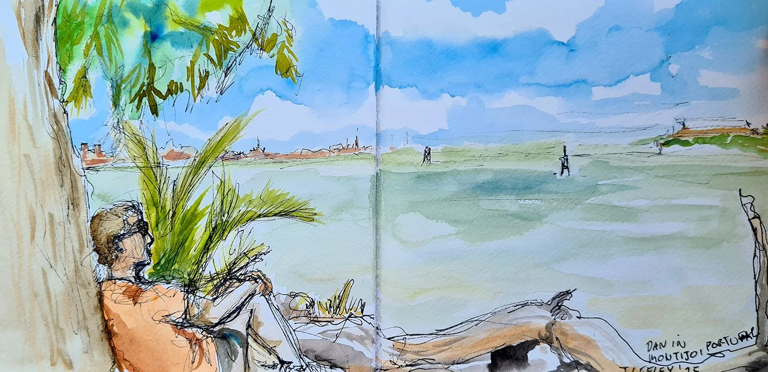 “Dan on Lisbon Bay”, Portugal, 2025 - Watercolor Sketch