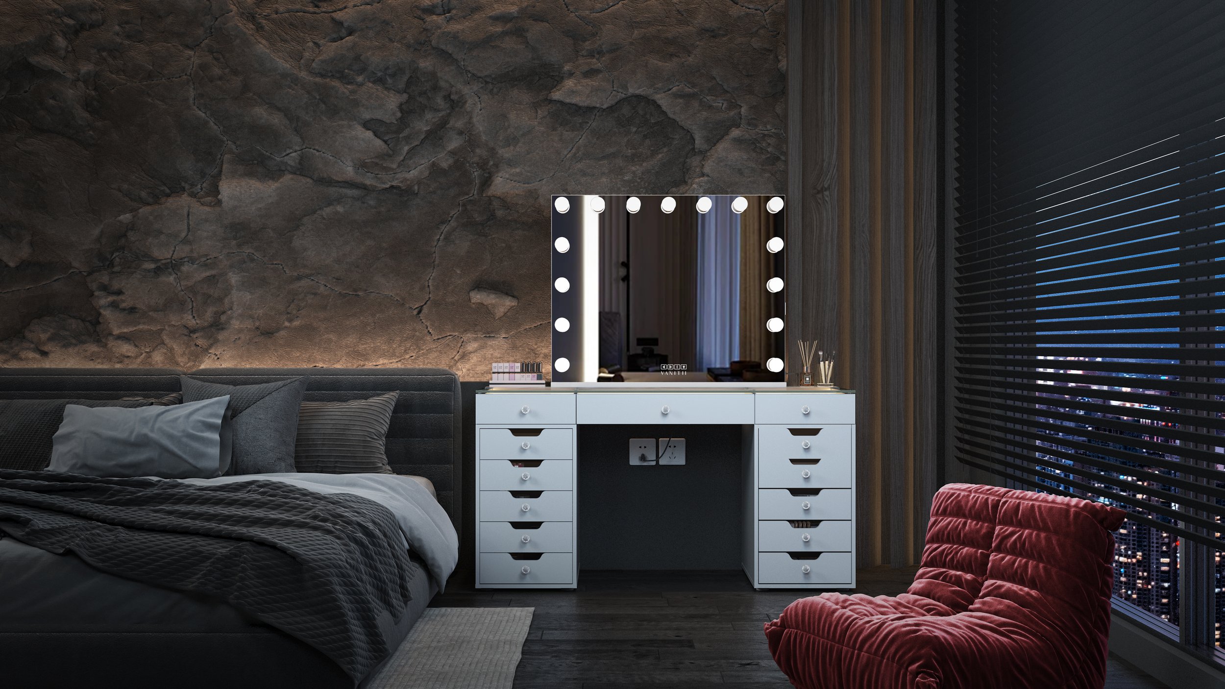 Eva Vanity Desk & Mirror — Forever Furniture - Affordable Home Furniture
