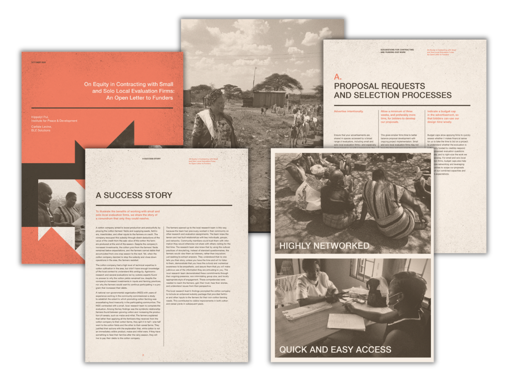 An Open Letter to Funders | On Equity in Contracting with Small and Solo Local Evaluation Firms