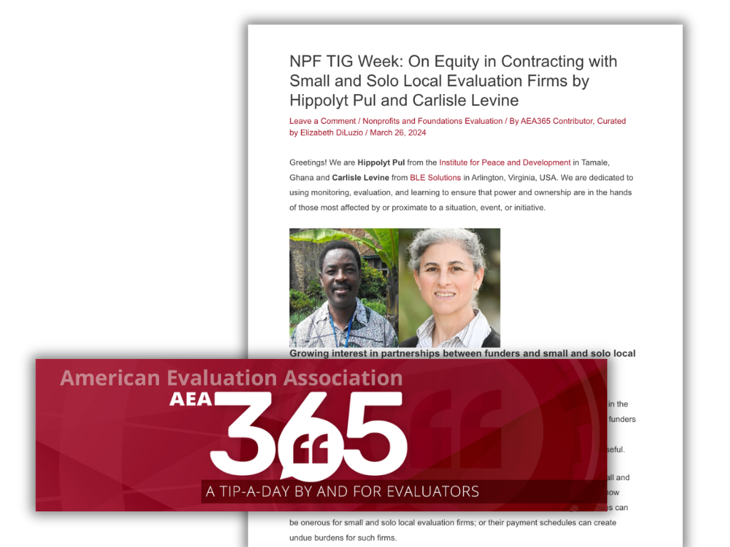 AEA365: On Contracting with Small and Solo Evaluation Firms