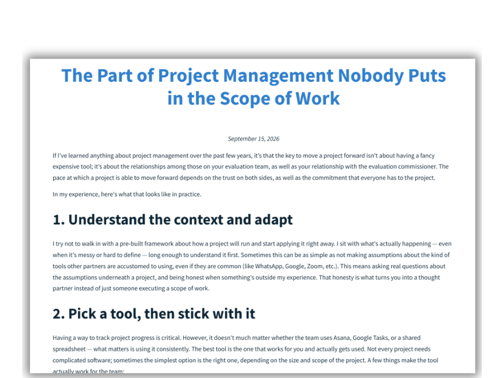 The Part of Project Management Nobody Puts in the Scope of Work