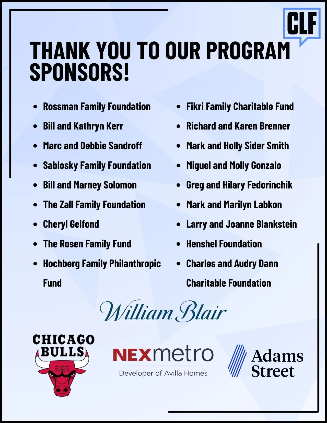 2025 Program Sponsors - Thank You!