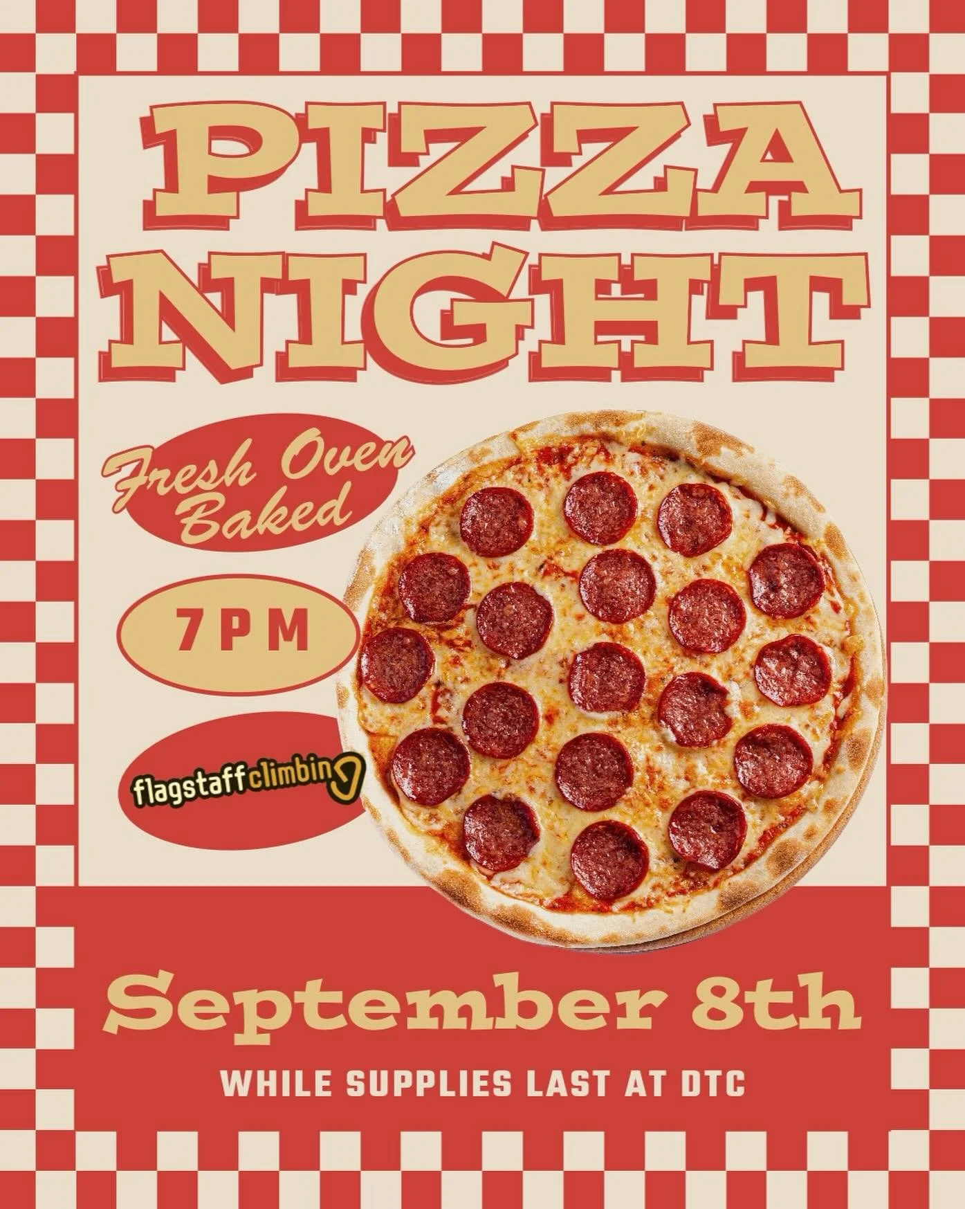 Here&rsquo;s to another member appreciation event! Come grab some free slices of pizza while supplies last. September 8th starting at 7 pm!