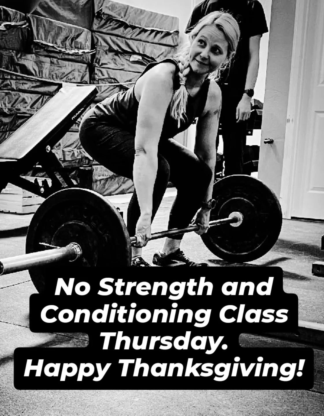 Strength and Conditioning Class with CJ is off this Thursday for the holiday. Have a great Thanksgiving! 
Interested in joining the class? Strength and Conditioning Classes are held at Main Street Boulders on Tuesdays 8-9:15am and Thursdays 7:45-9:00