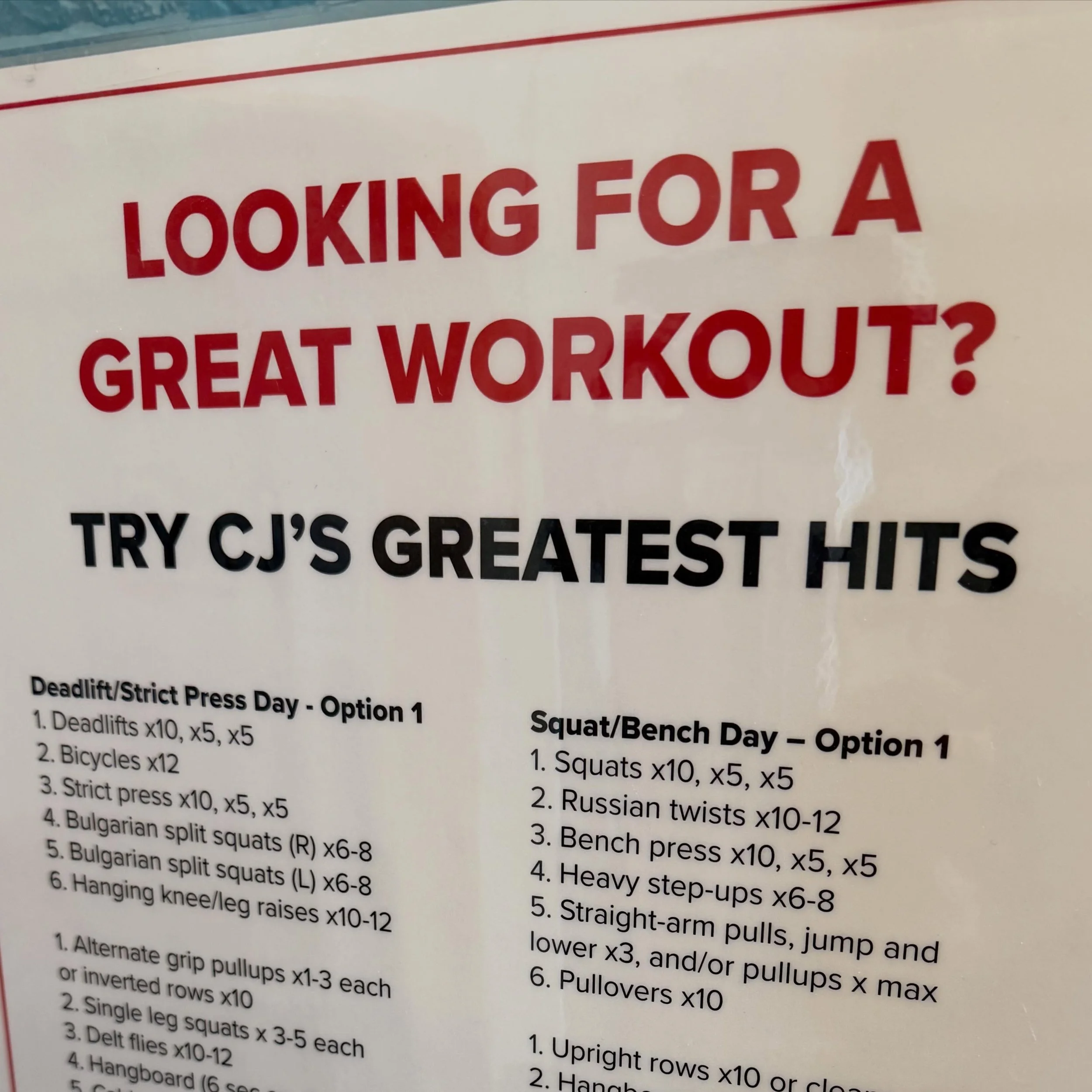 CJ&rsquo;s class may be over but she left us all with a little present.. her greatest hits workouts! We have posted them in the workout room at MSB for you to use. Thanks CJ! Enjoy everyone!