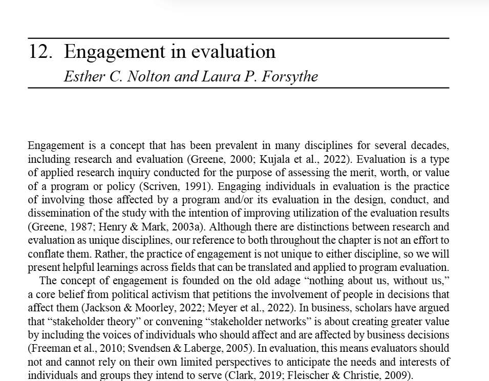 Engagement in Evaluation