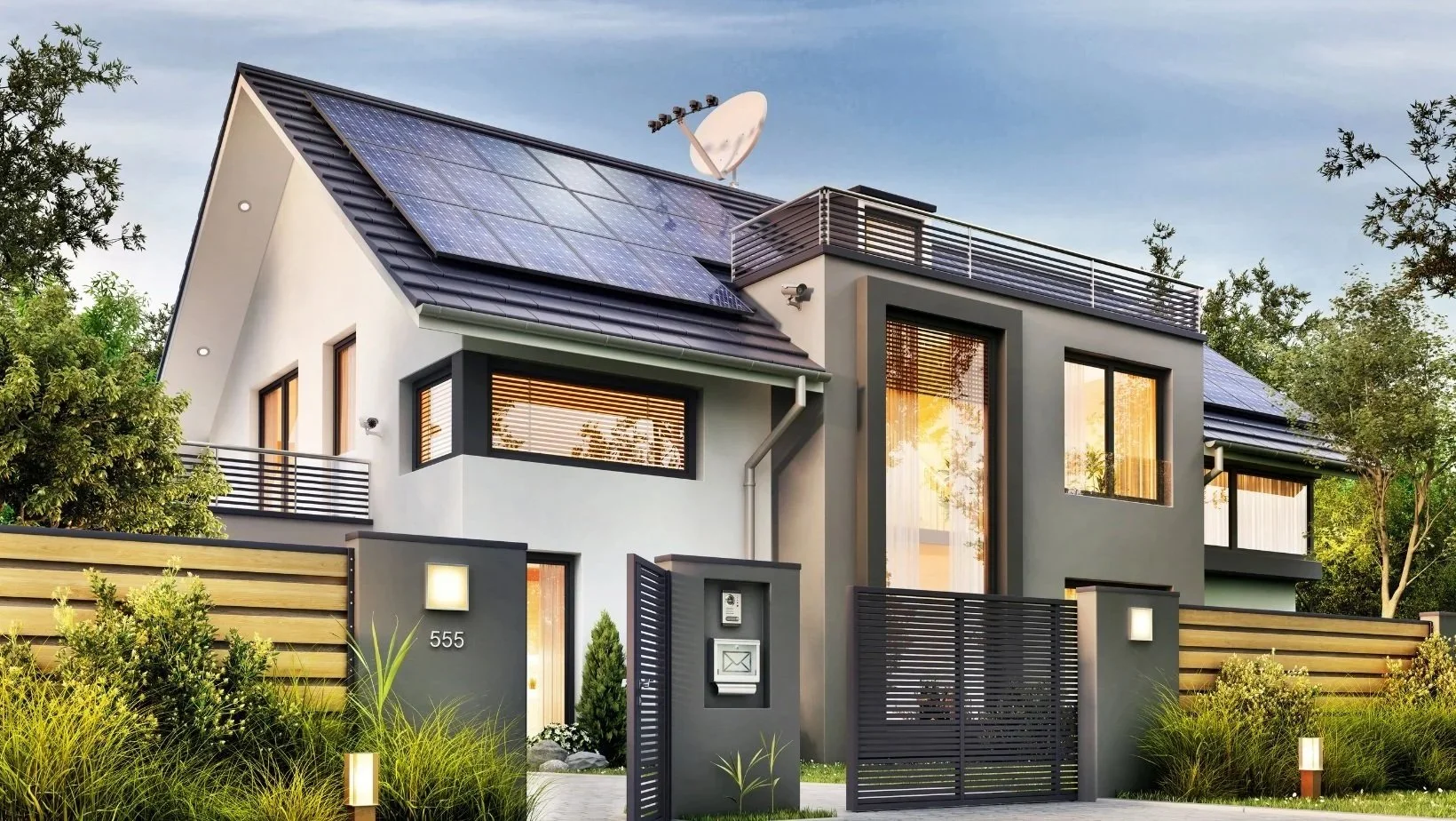 Modern home with rooftop solar panels installed by Illinois Solar as part of a residential solar panel installation in Illinois.