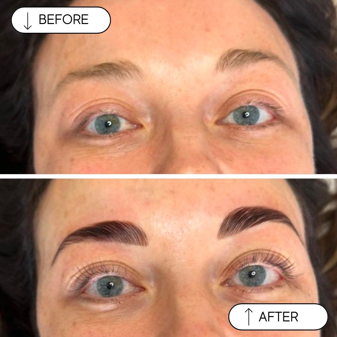 Brow Lift + Tint and Lash Lift + Tint ⁠
⁠
😏 always hits different on a first timer too! ⁠
⁠
This client had NEVER had her brows done professionally and jumped right in to a lift! Since she had also just gone darker with her hair, they decided on a t