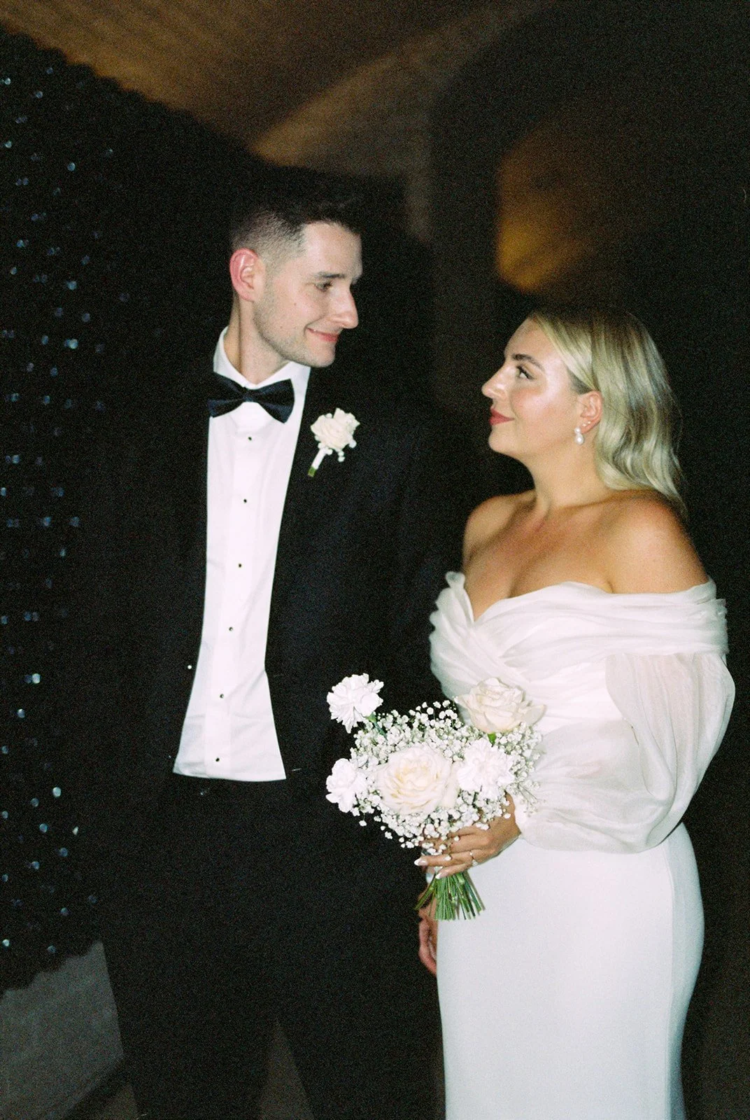 couple posing on 35mm film