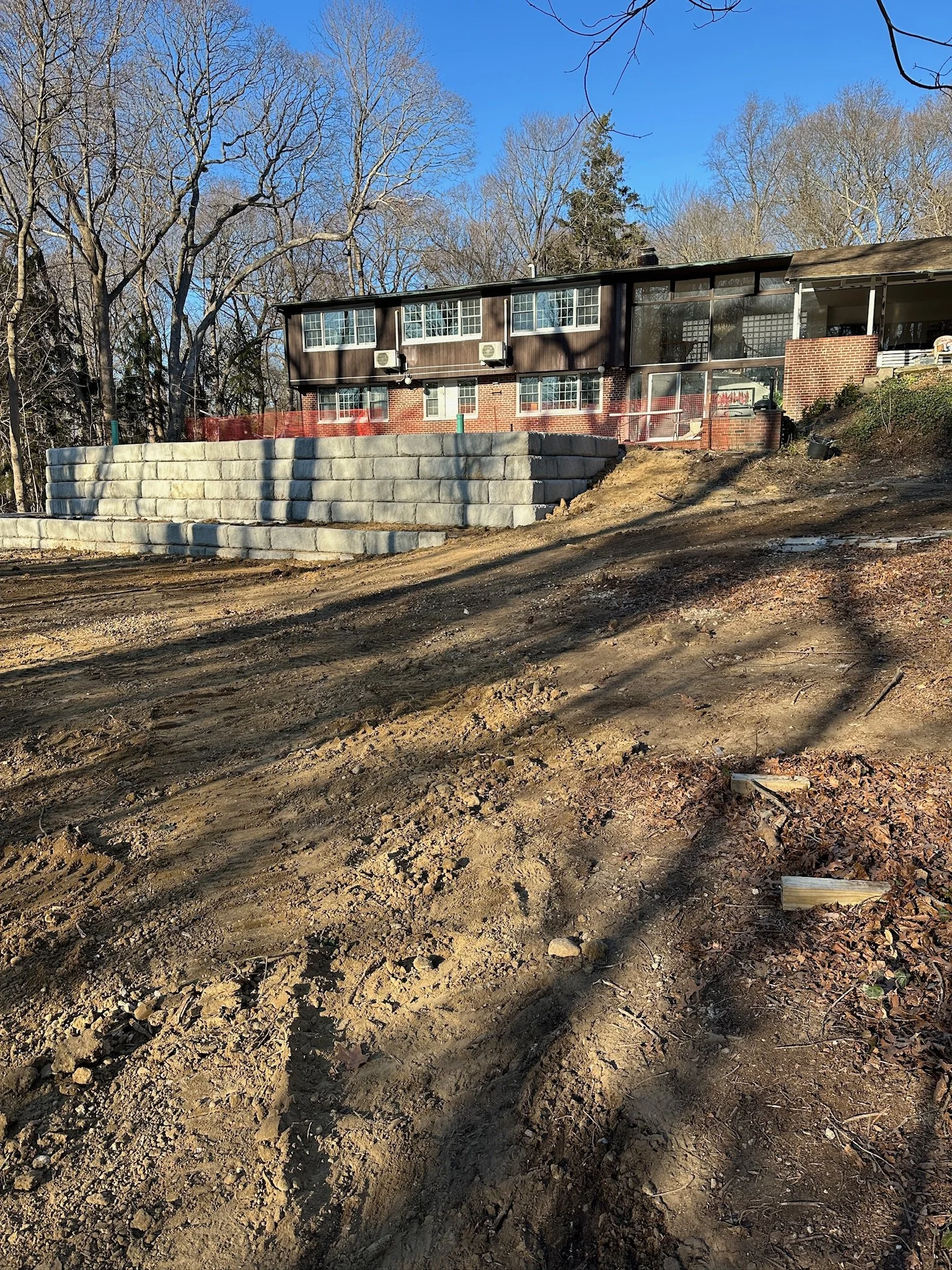 Retaining Wall Install and Yard Re-Shaping