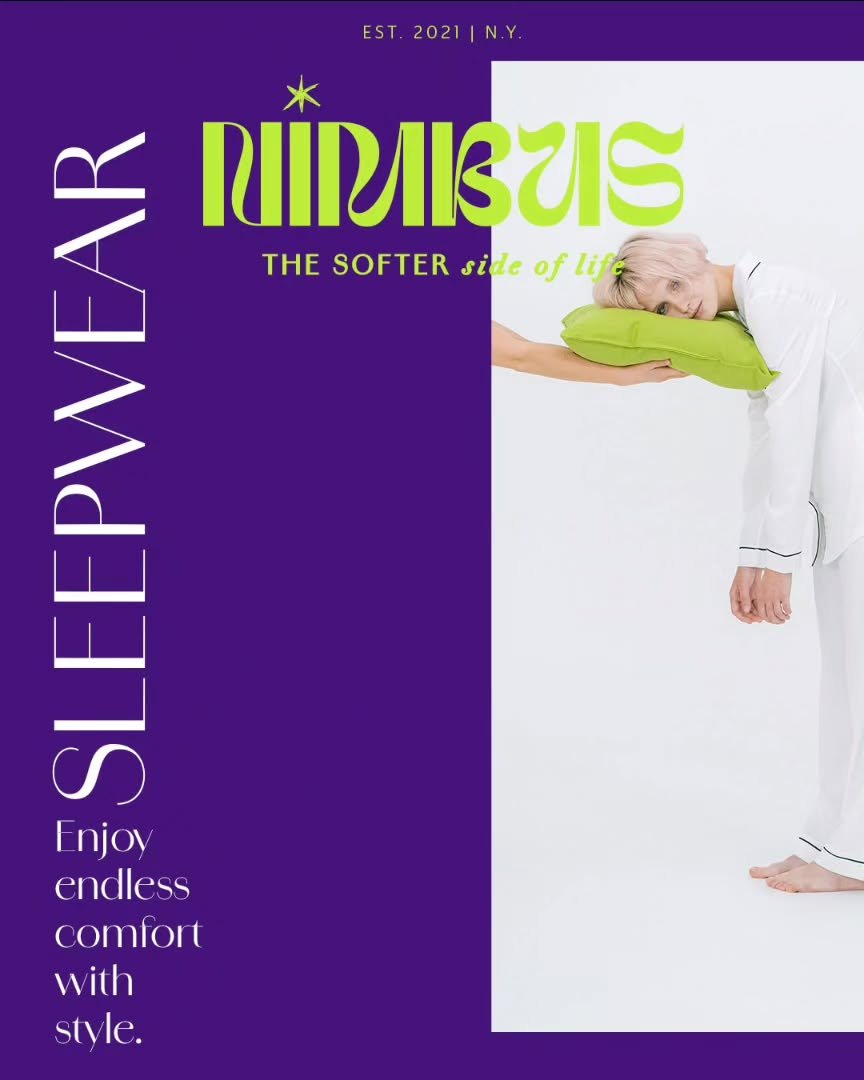 NIMBUS. A sleepwear fashion brand created for another brief project β¨ I wanted to aim for a more fun, urban and colourful feel for this brand (not really news coming from me). The options to play with what you can create with a just a name idea are e