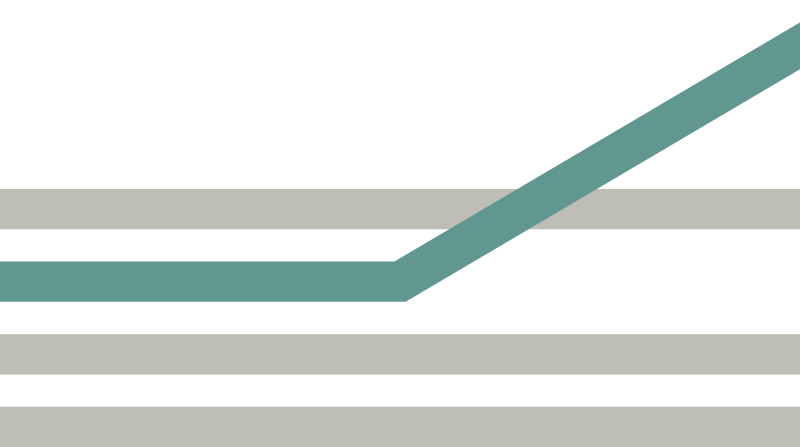 Close-up of a graphic design with diagonal gray and teal stripes against a black background.