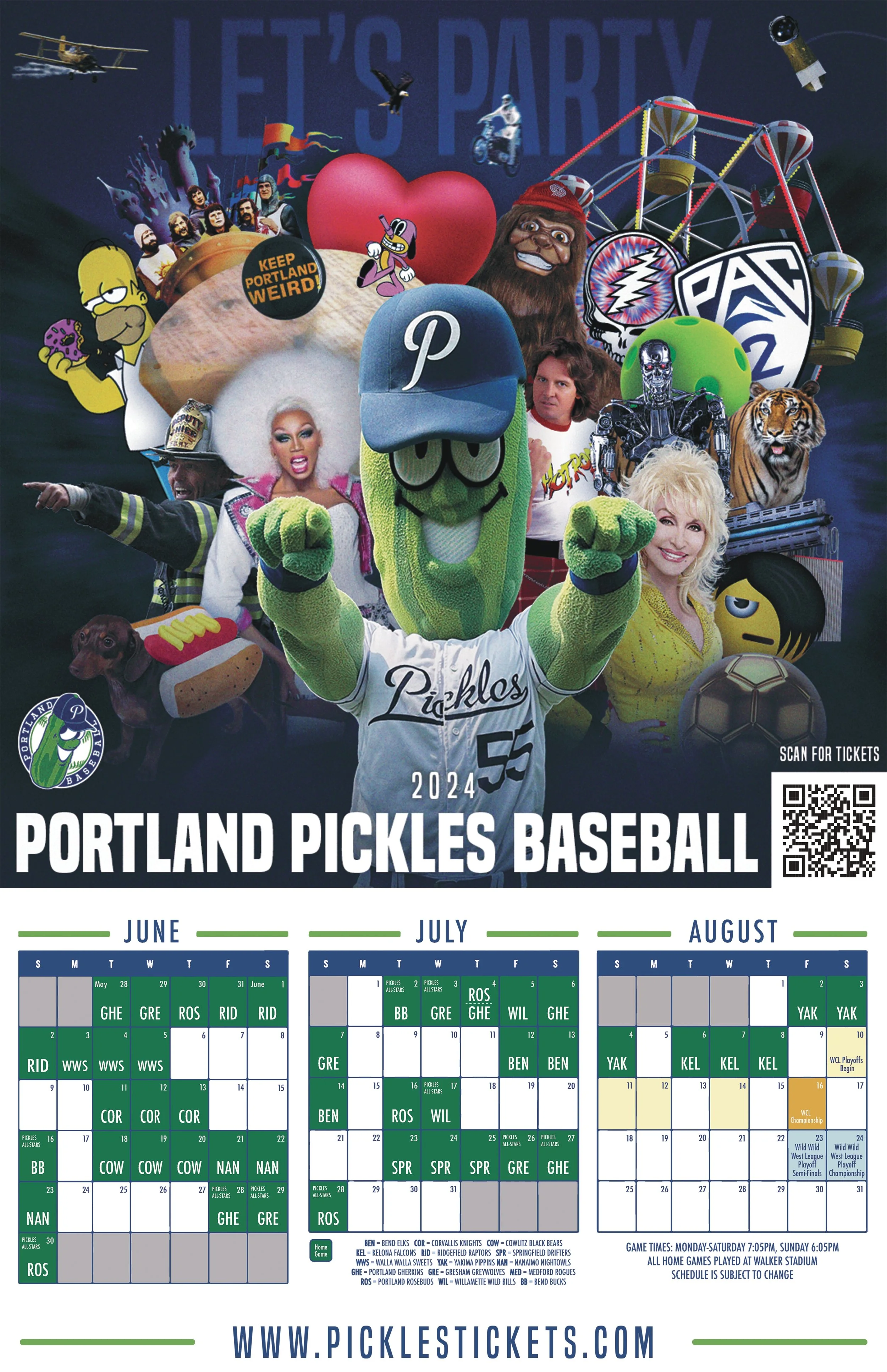 2024 Season Schedule — PORTLAND PICKLES BASEBALL