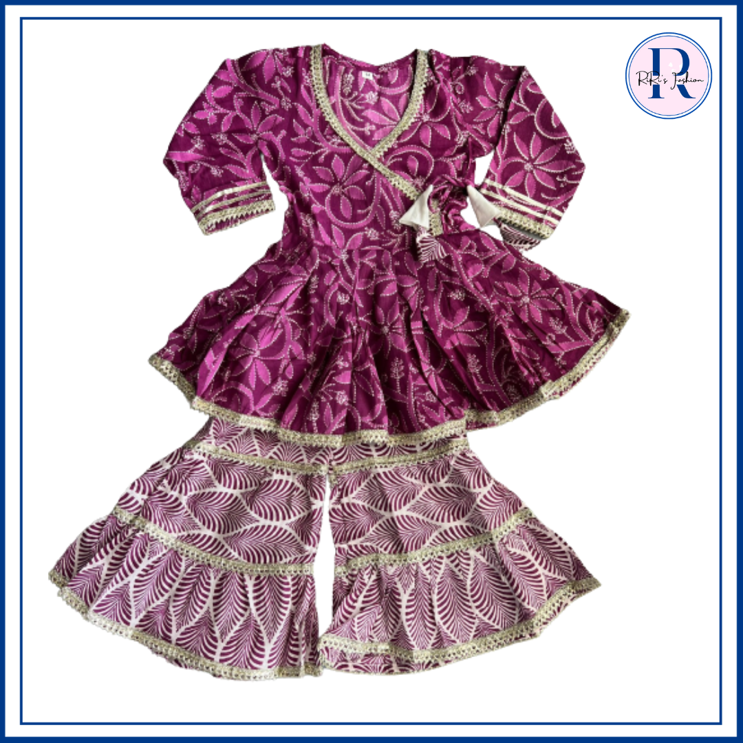Purple Kurti Sharara