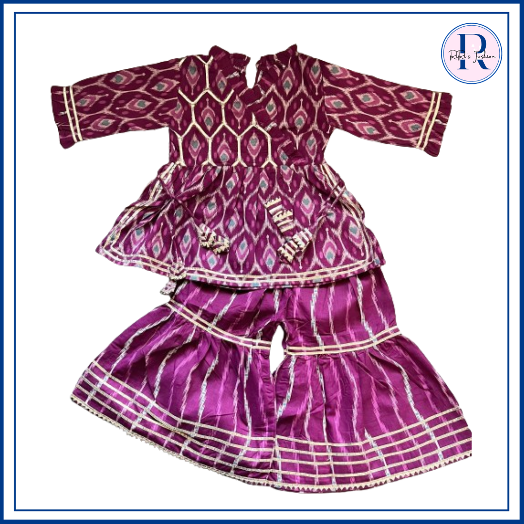 Purple Angrakha with sharara