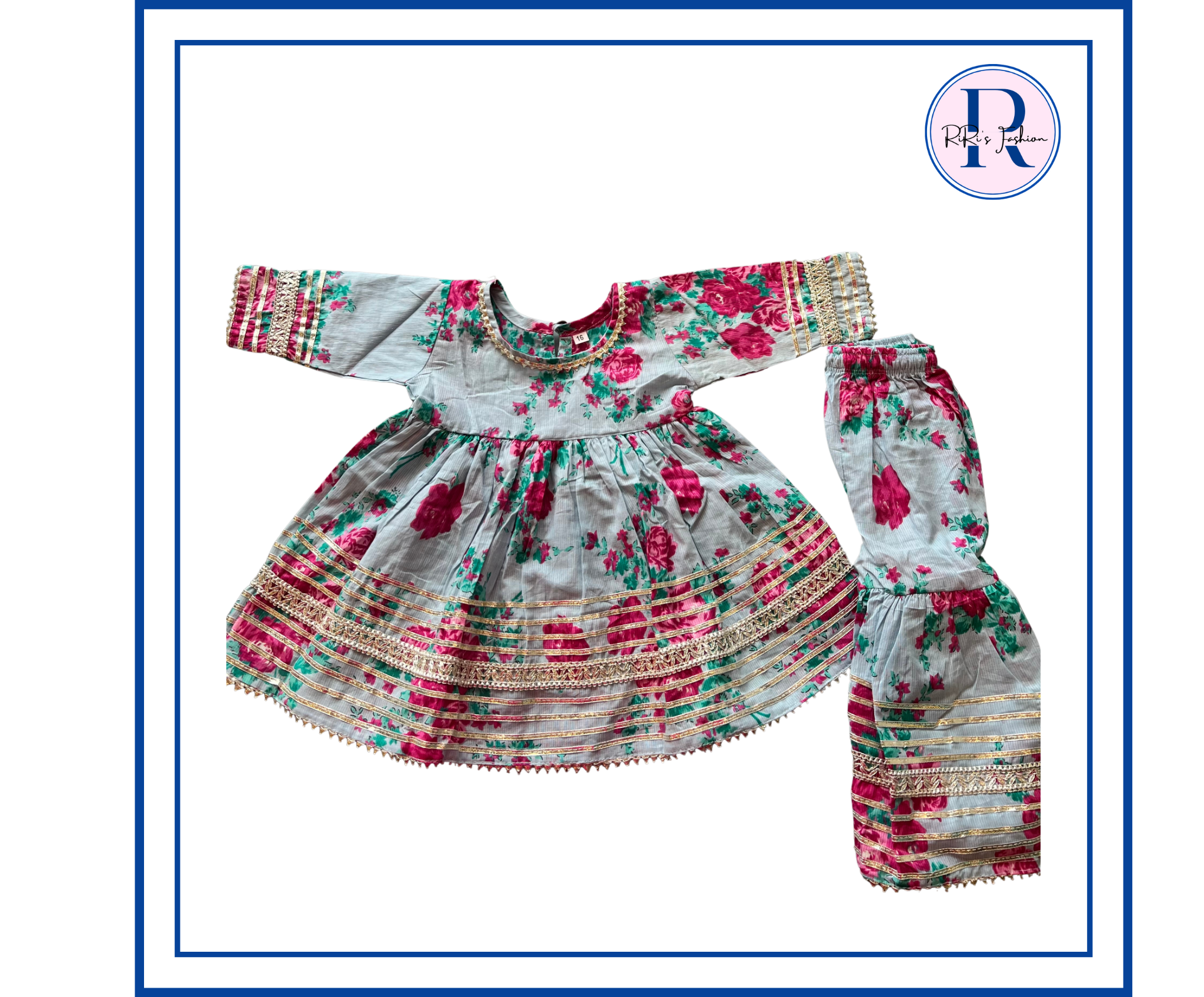Floral cotton kurti sharara