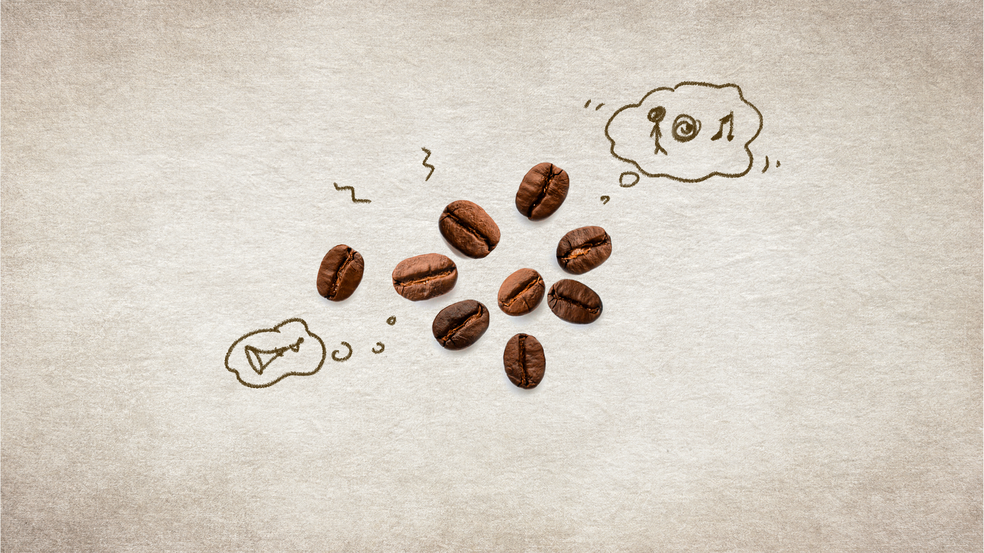 Shot 2: The coffee beans gather at the center of the frame, seemingly engaged in a discussion.