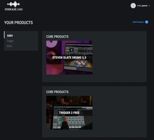 Screenshot of the Steven Slate Installer app