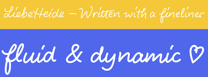 sample of the font “Liebeheide Vector“