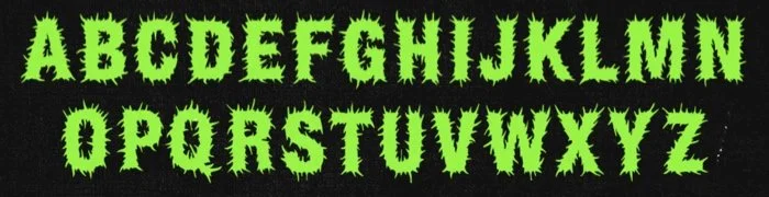 sample of the font "brain dead"