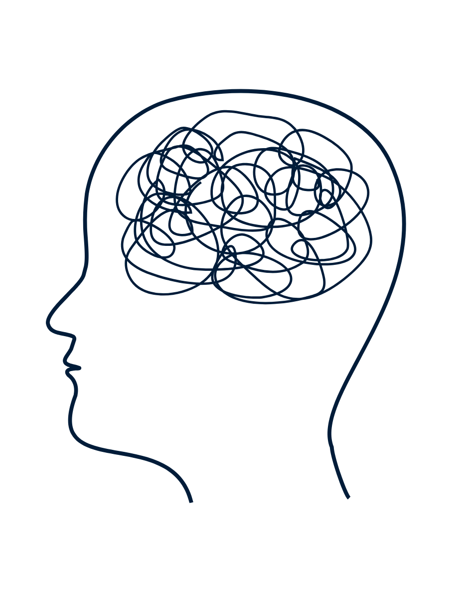 An outline of an person's head representing individual therapy session at Springtide Therapy in London, Ontario, providing a safe space for clients to explore emotions, manage stress, and work through anxiety or past trauma.