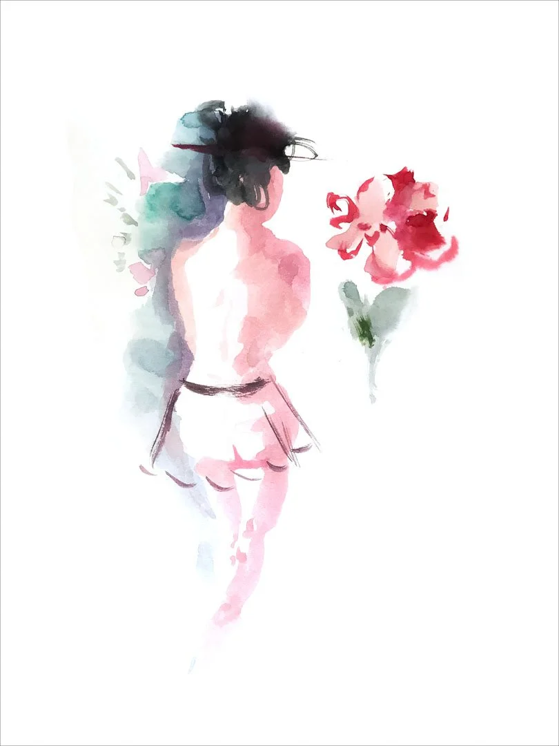 Woman & rose