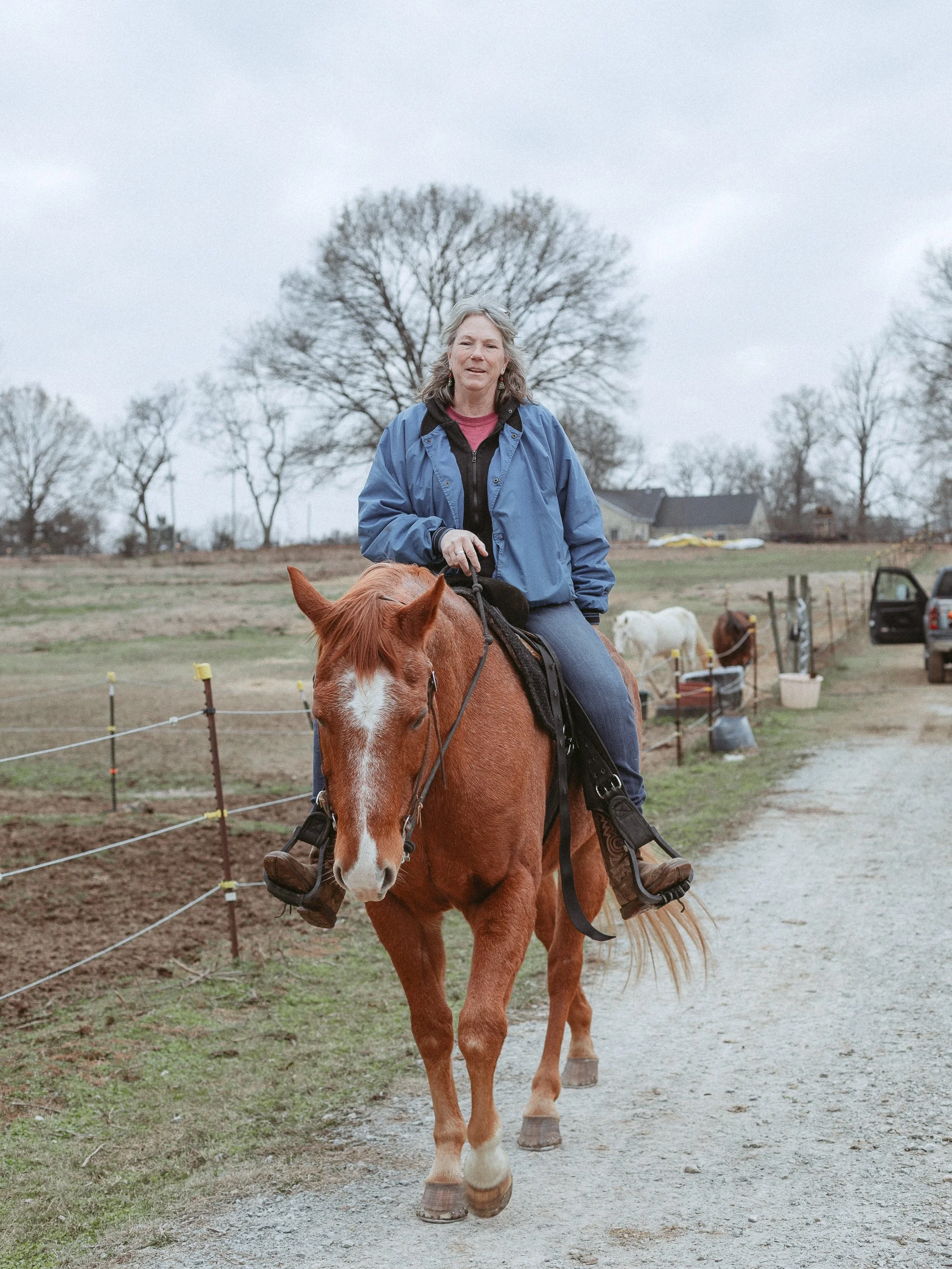 Horseback riding at Broken Wheel Ranch in Trenton TN with rescue horse