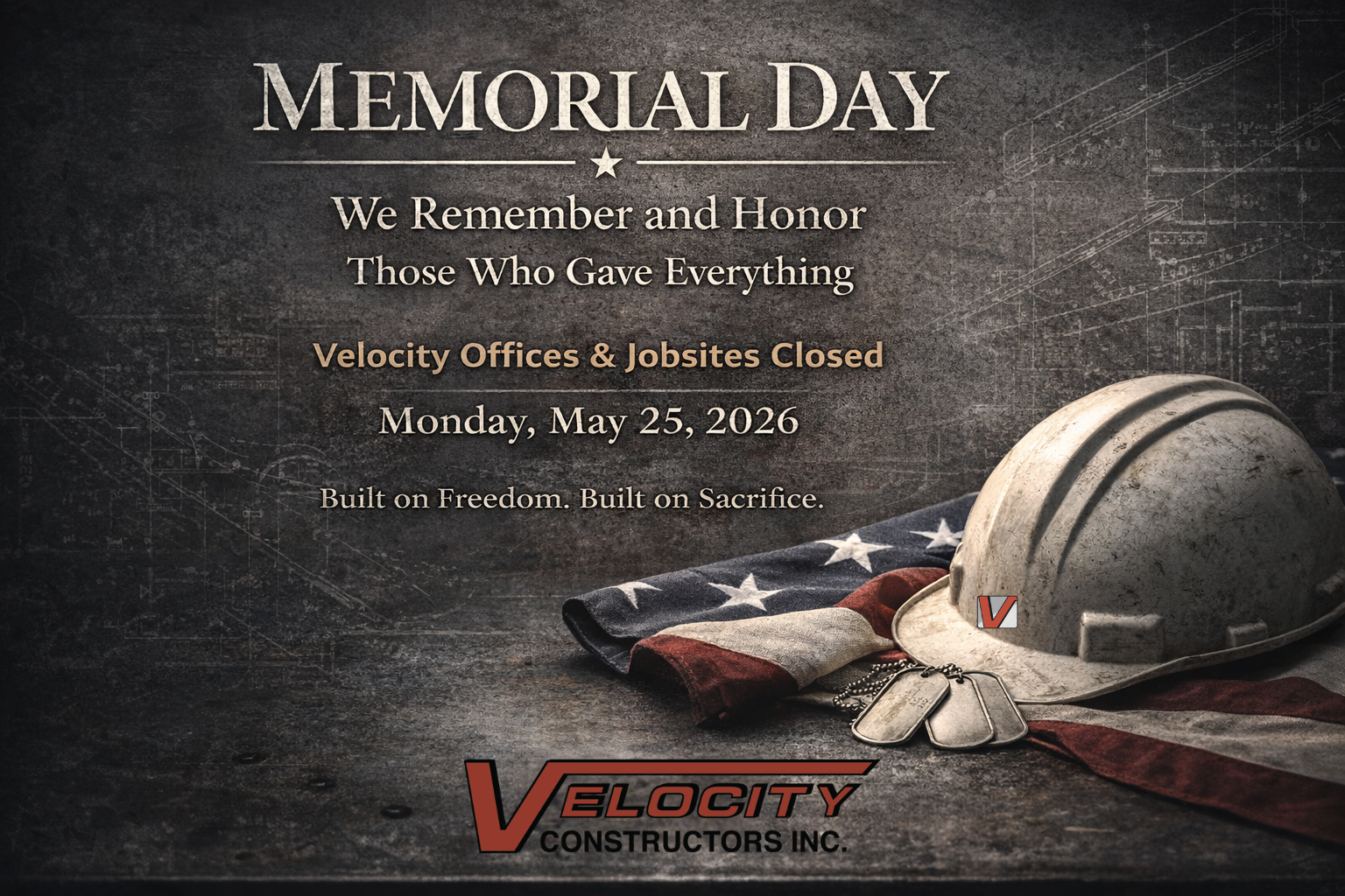 Closed in observance of Memorial Day 
