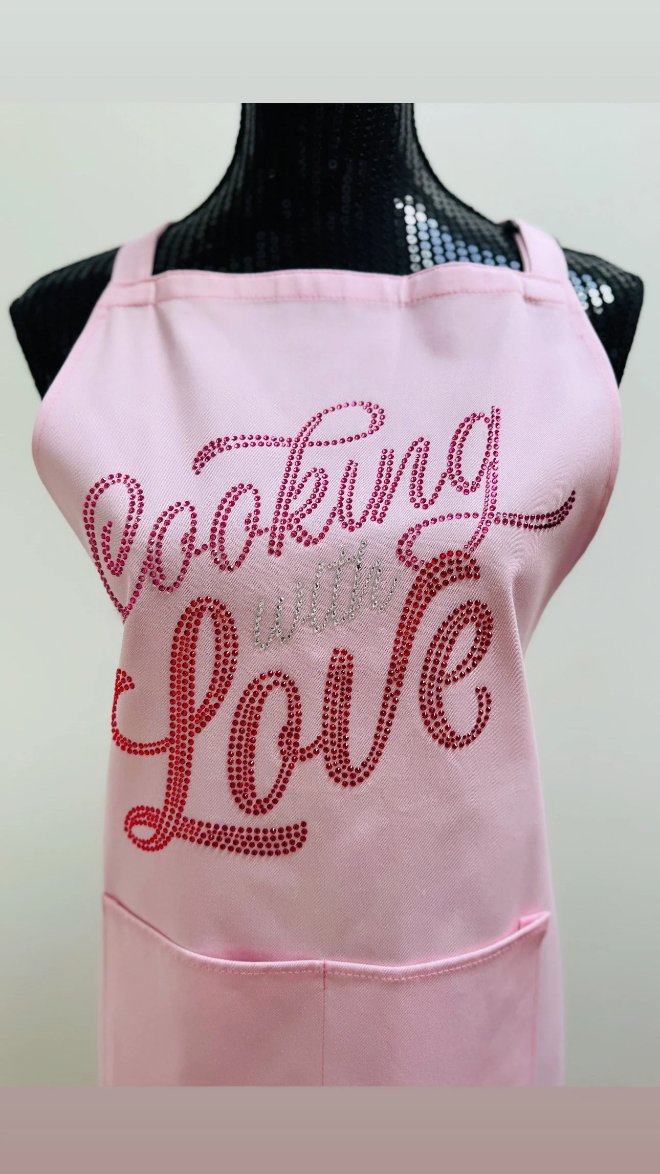 Sparkling Pink Cooking With Love Apron