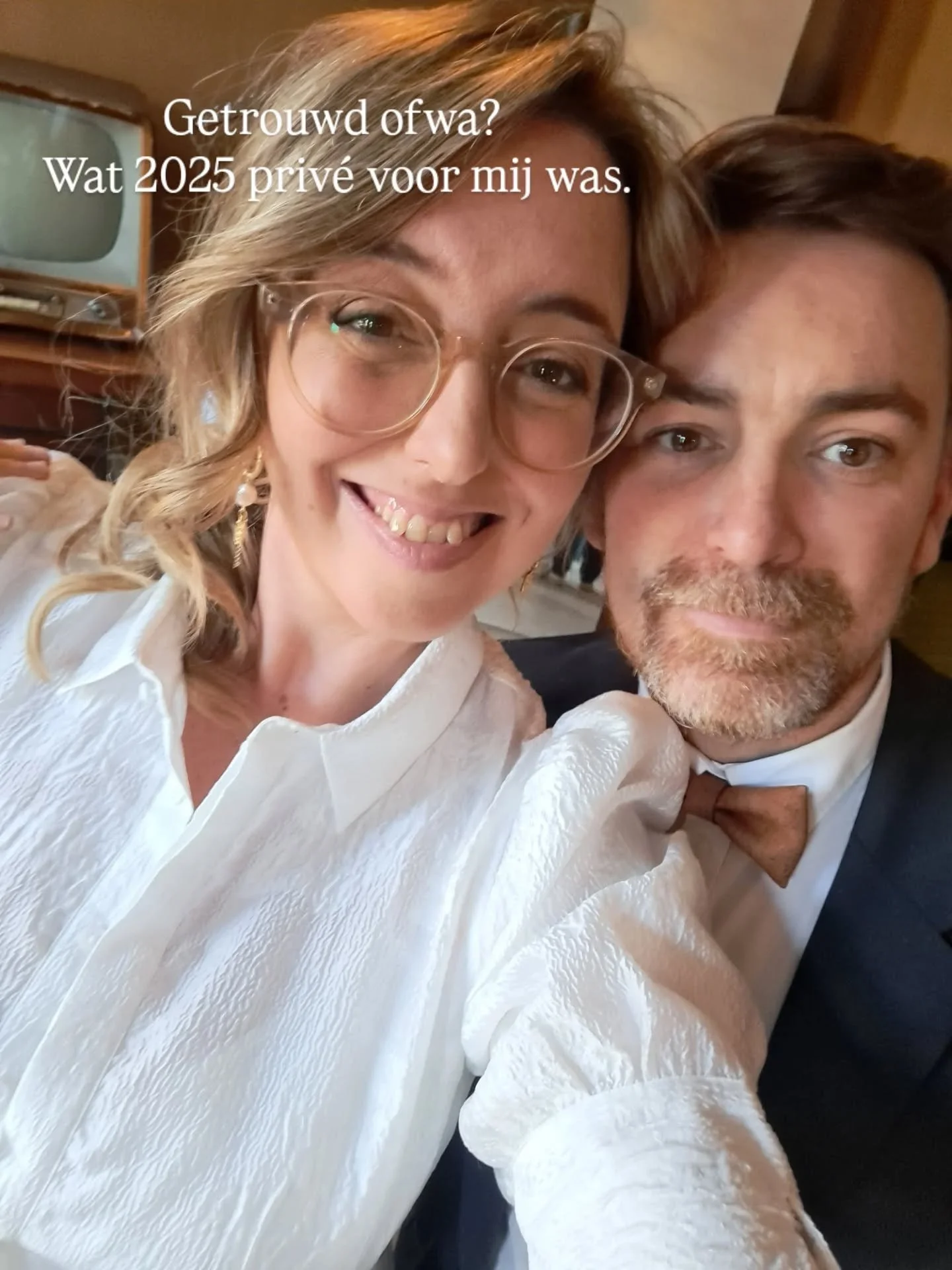 GETROUWD OFWA?? 🕊🕊

Dit was mijn 2025 op priv&eacute;vlak.
Een heel schoon jaar.

(Jawel, we waren al sinds 2016 stiekem getrouwd. Het ganse verhaal krijg je in stories!)

Morgen deel ik wat het jaar voor Compagnonne was.

Maar nu - wat was uw hoog