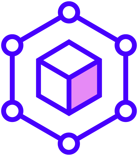 Rappresentazione grafica di un cubo 3D all'interno di un reticolo hexagonale con punti ai vertici