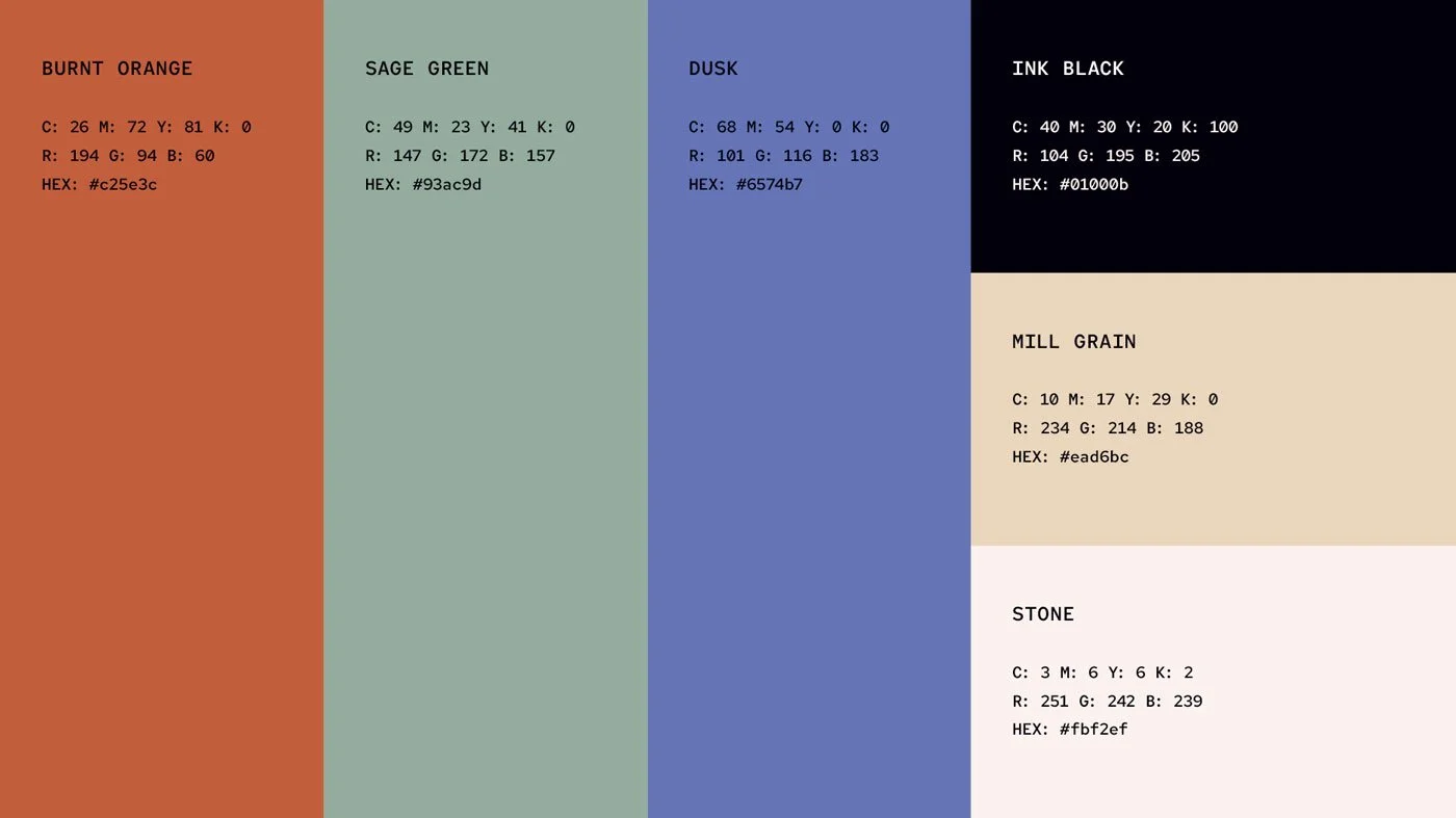 The Mill, Colour Palette 