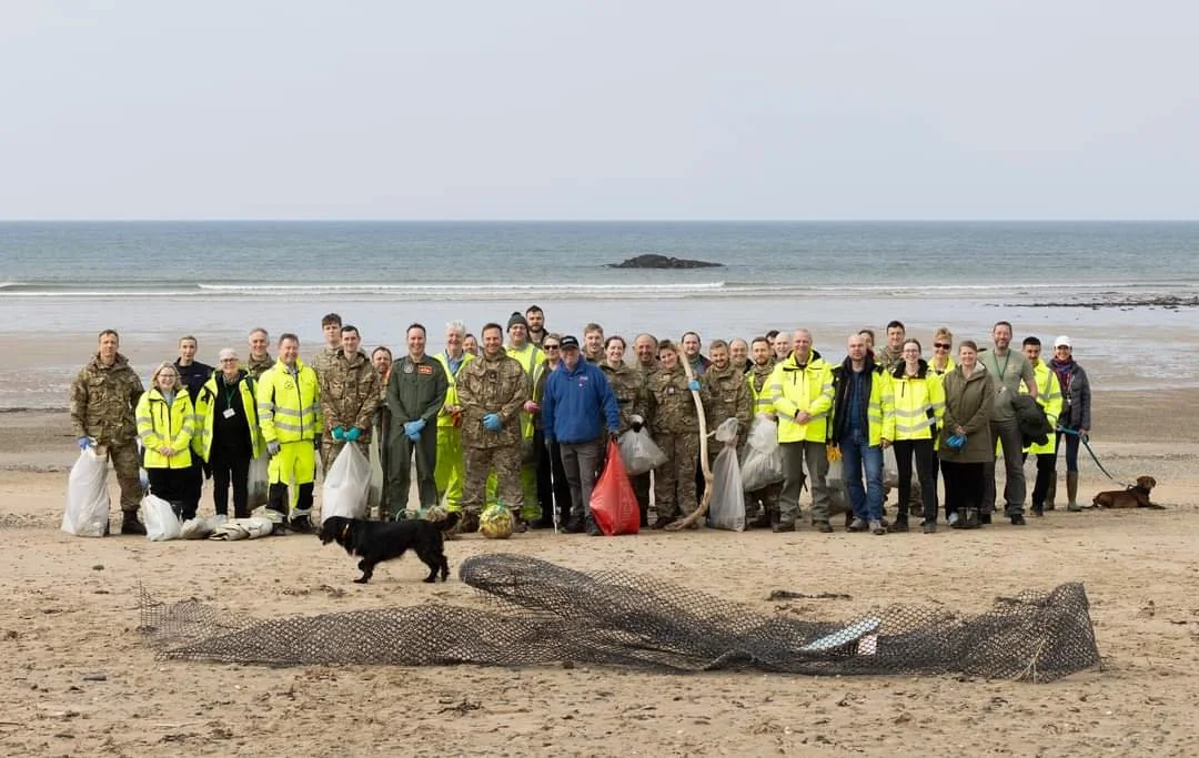 Lagan Aviation & Infrastructure join RAF Valley staff for a beach clean 