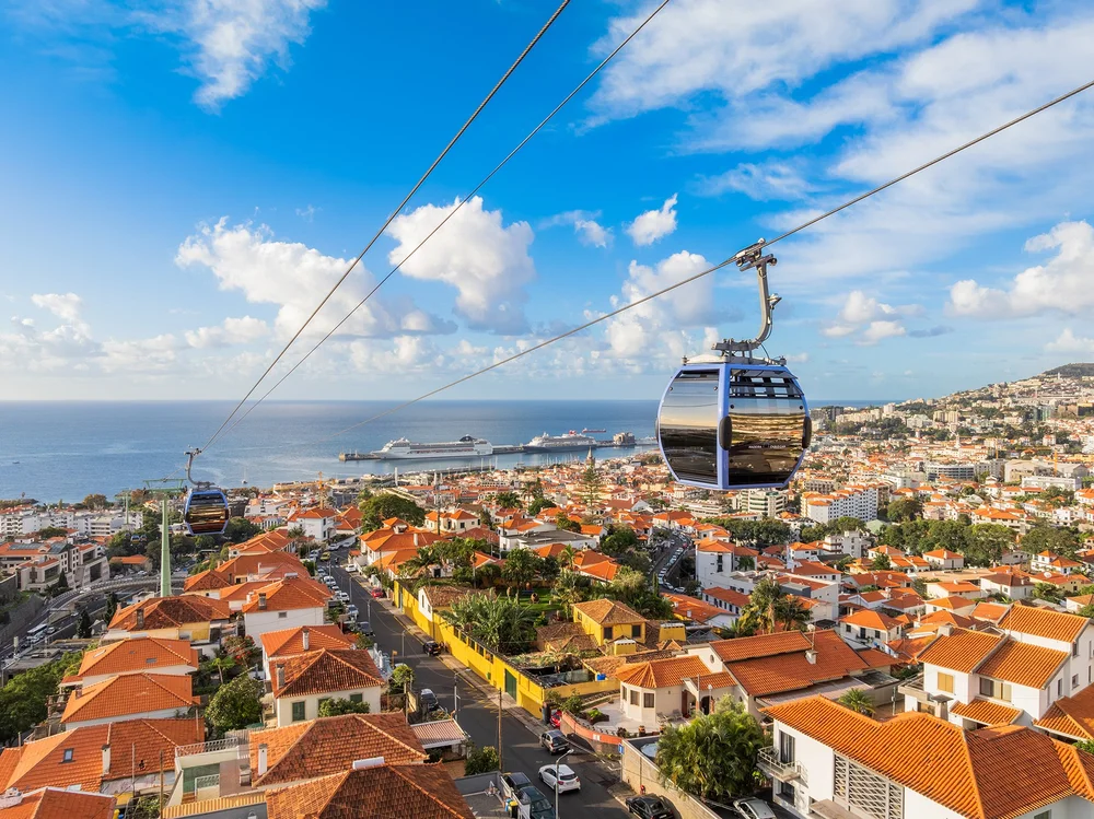 Funchal cable car over the city