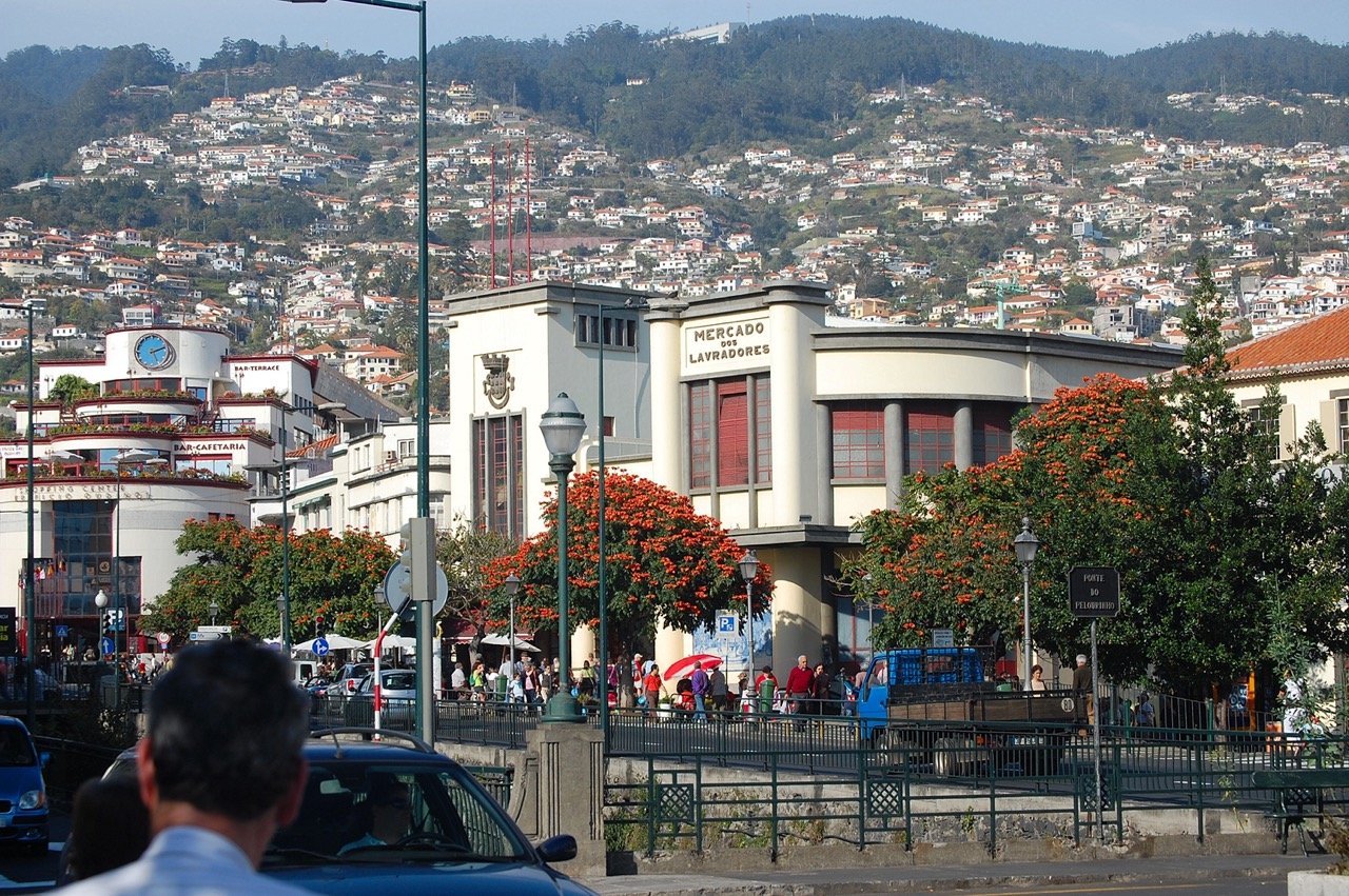 Fruit and flower stalls at Mercado dos Lavradores in Funchal