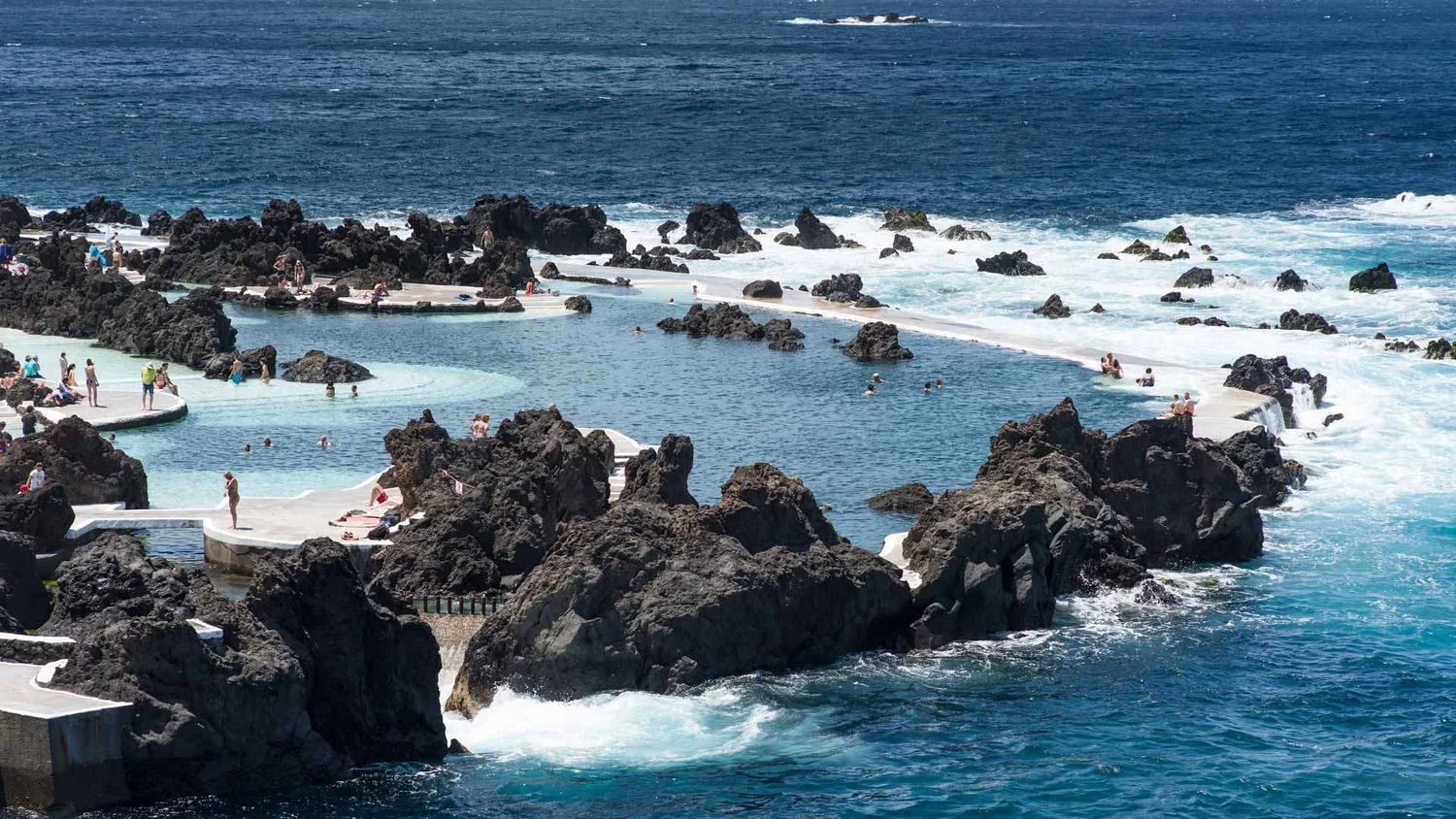 Natural volcanic rock swimming pools at Porto Moniz