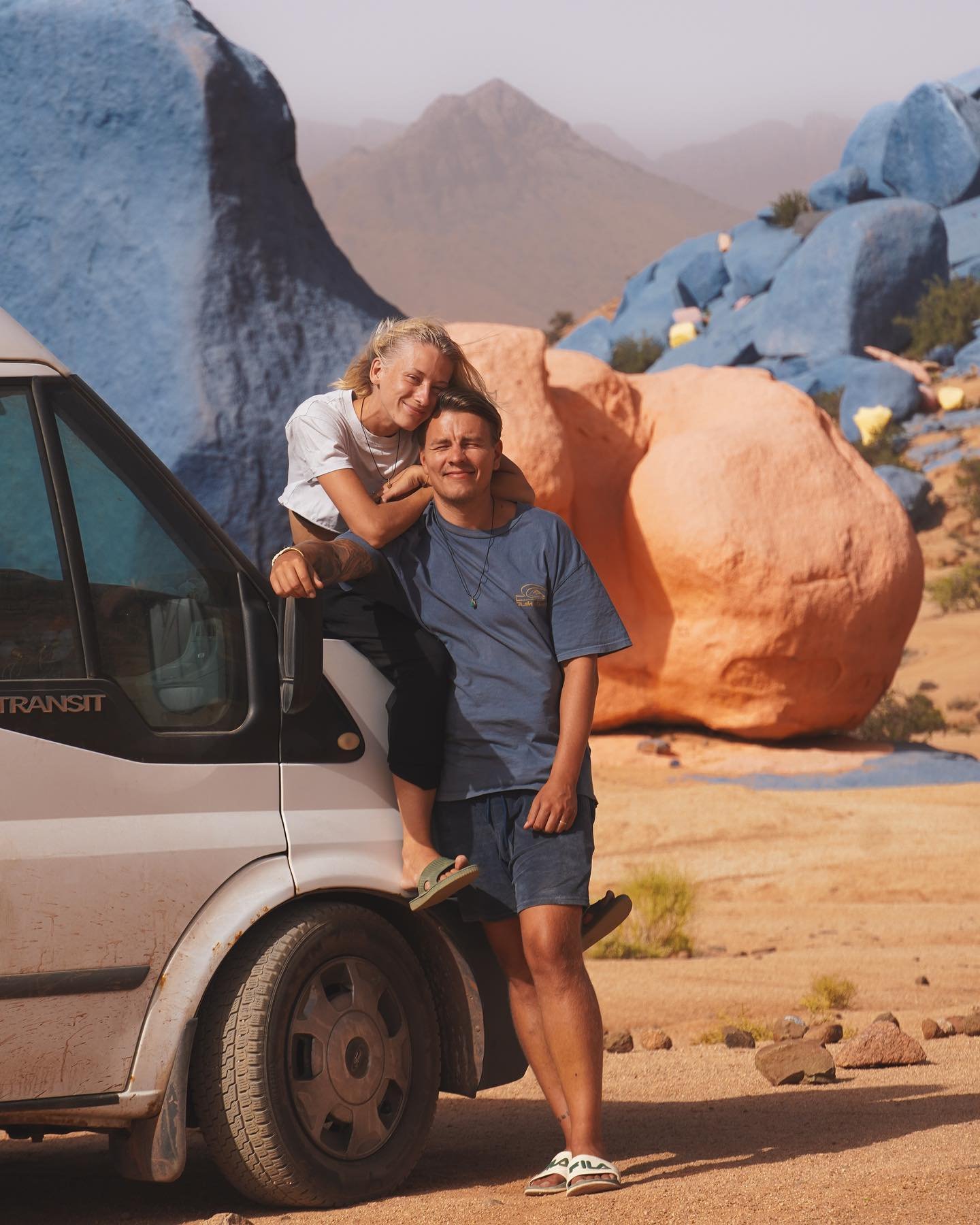 We went to the Painted Rocks just before we painted our van 🎨
 
We&rsquo;re not much into touristic places but since we were in Tafraout already we decided to take a small detour and explore this famous piece of art. And believe us or not, we were t